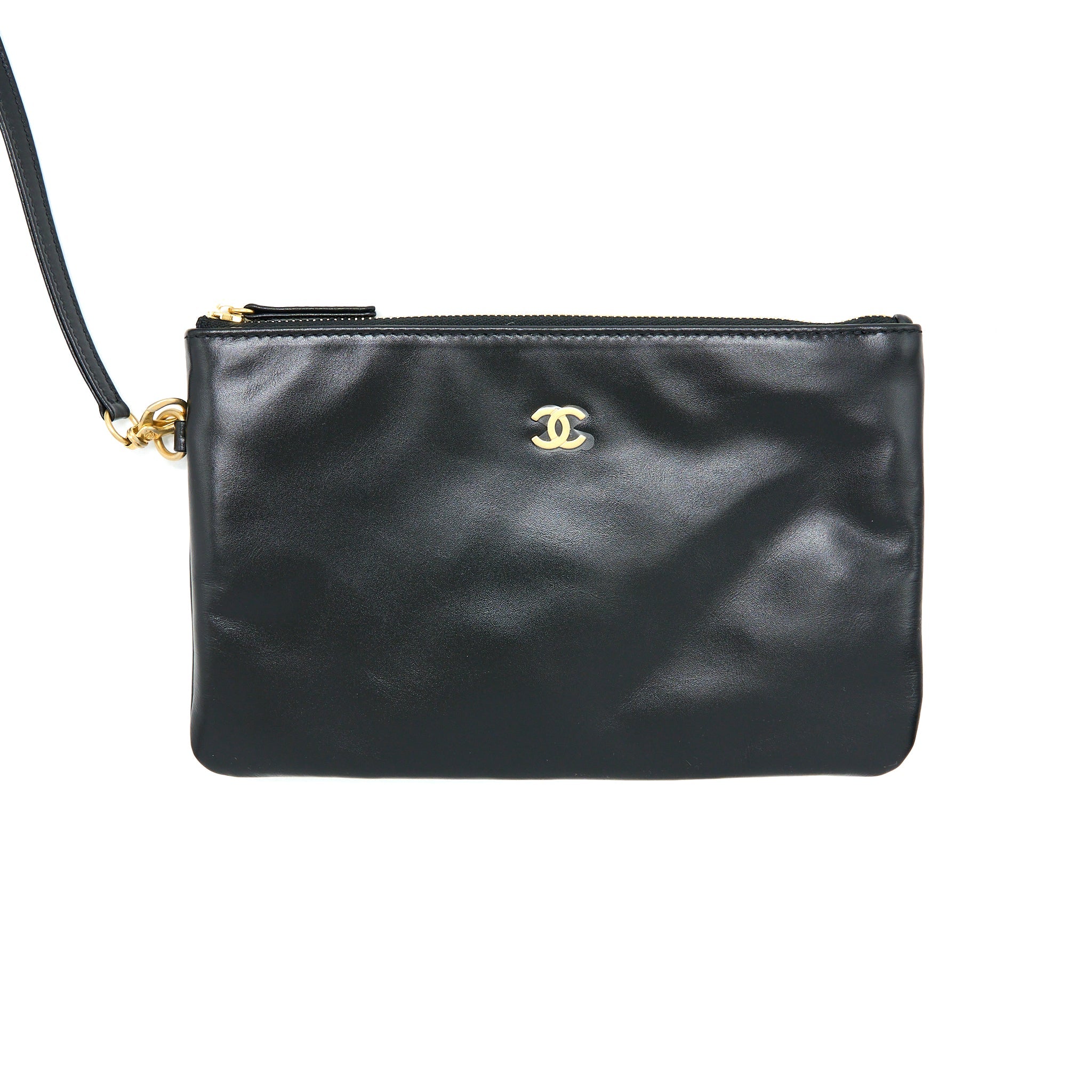 CHANEL MEDIUM 22 BAG SHINY CALFSKIN BLACK GHW (MICROCHIP)