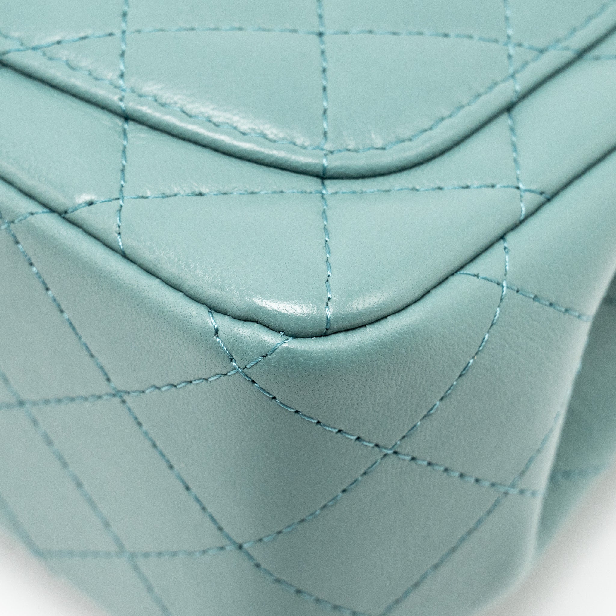 CHANEL MINI SQUARE FLAP BAG LAMBSKIN GREEN LGHW (MICROCHIP)