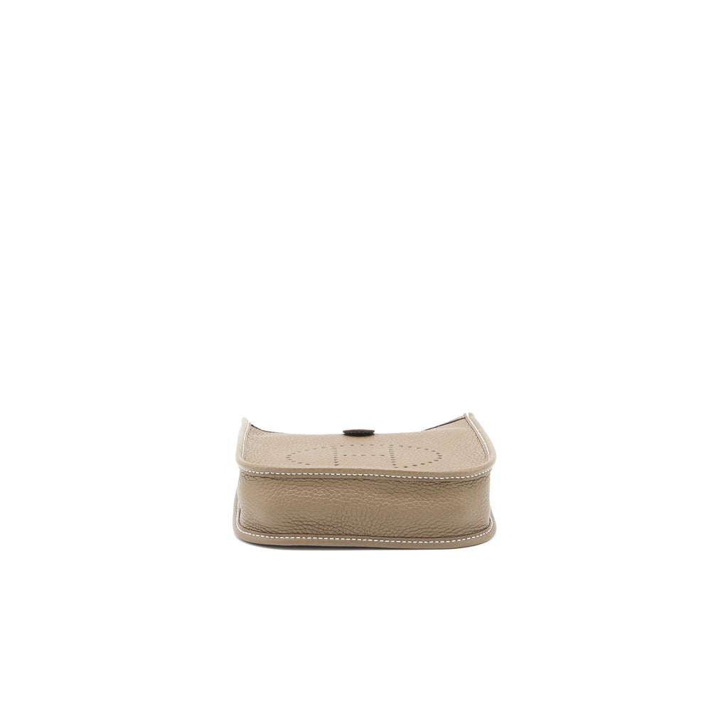 HERMES MINI EVELYNE CLEMENCE ETOUPE/BLUE INDIGO SHW