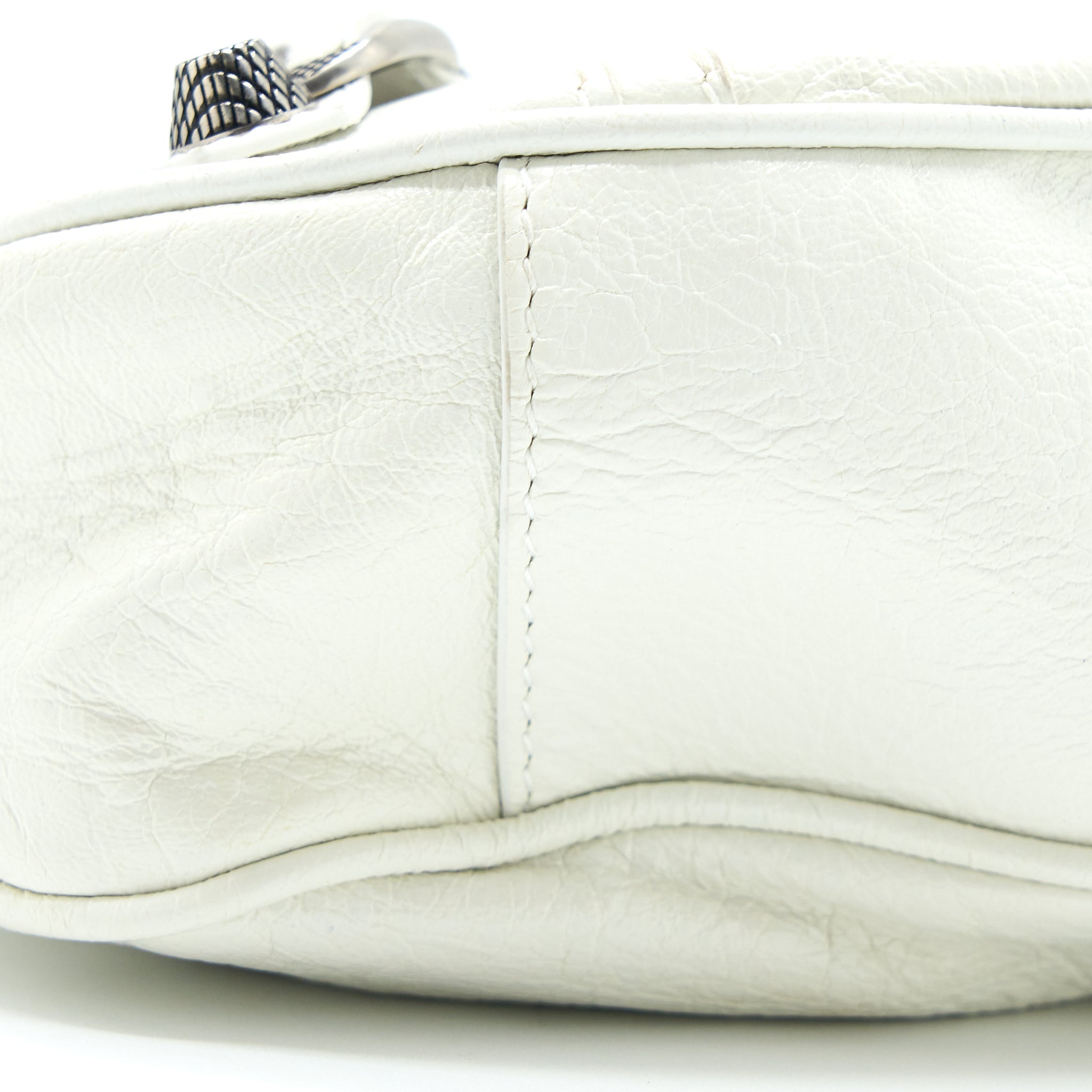 BALENCIAGA LE CAGOLE XS SHOULDER BAG LAMBSKIN WHITE SHW