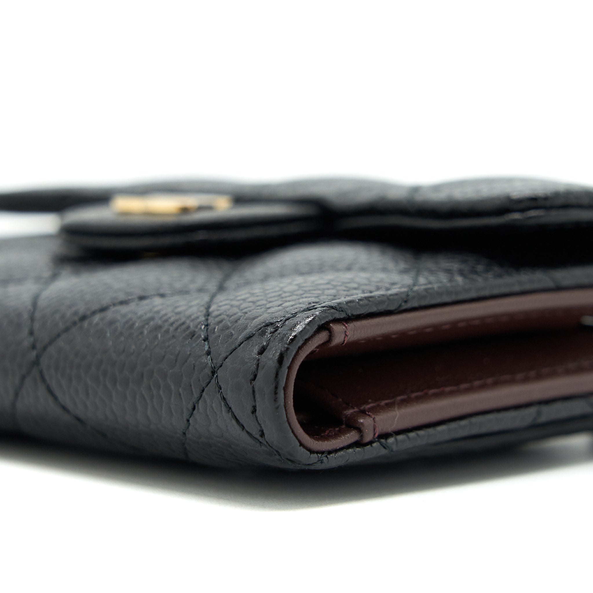 CHANEL SMALL FLAP WALLET CAVIAR BLACK GHW