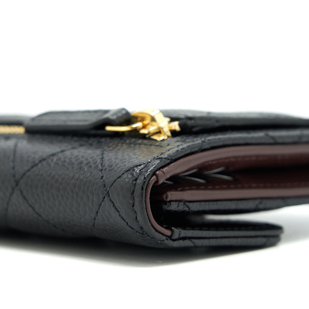 CHANEL SMALL FLAP WALLET CAVIAR BLACK GHW