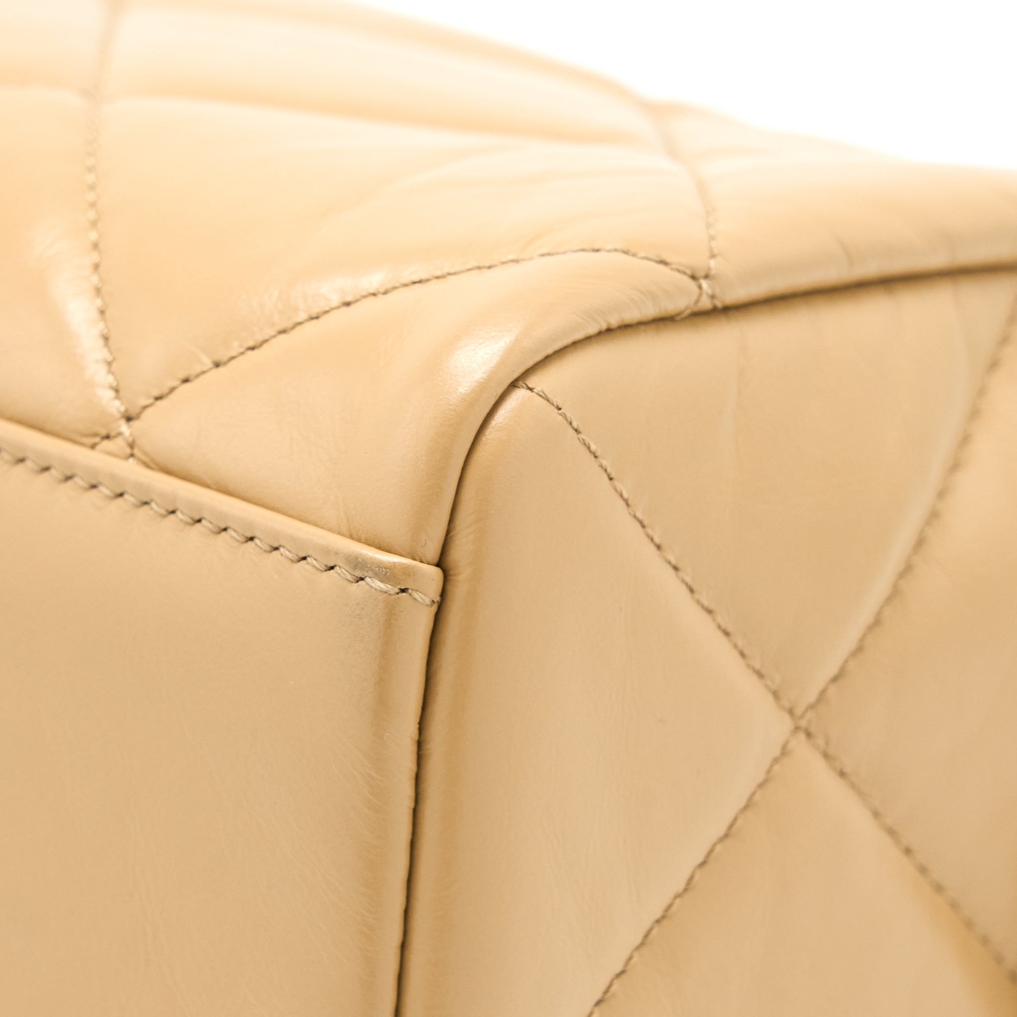 CHANEL BOWLING BAG AGED CALFSKIN BEIGE SHW