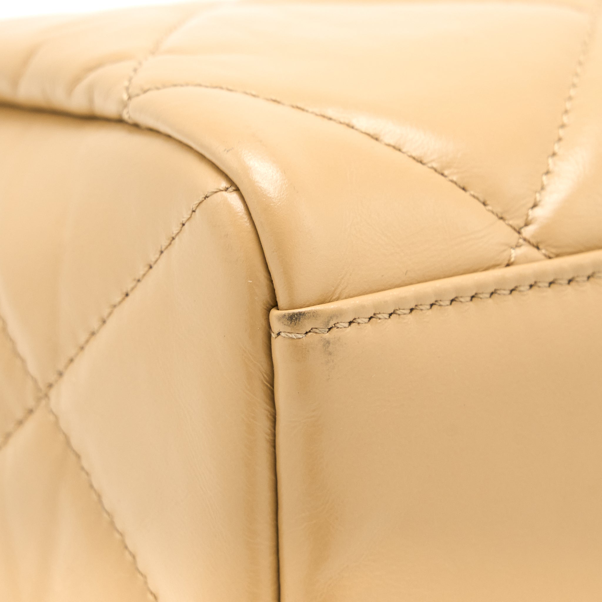 CHANEL BOWLING BAG AGED CALFSKIN BEIGE SHW