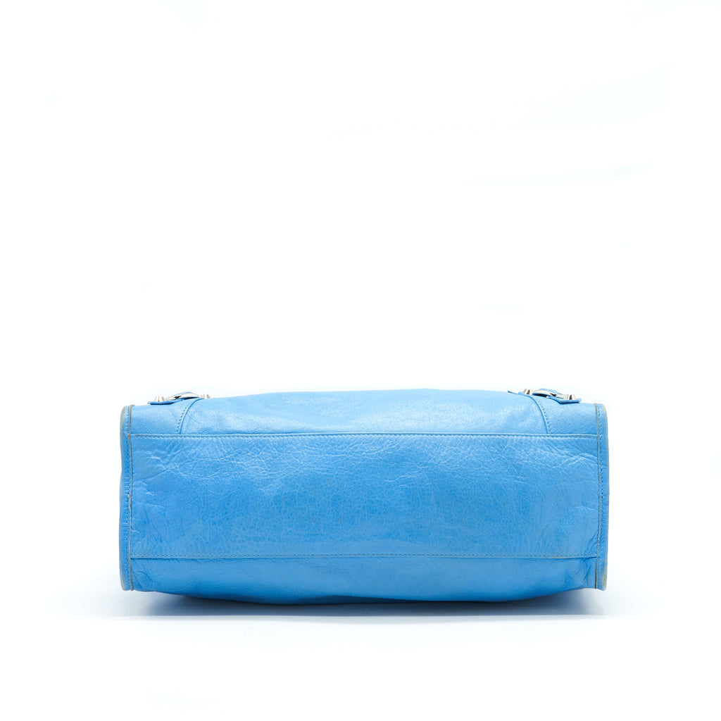 BALENCIAGA CITY BAG IN BLUE WITH SHW