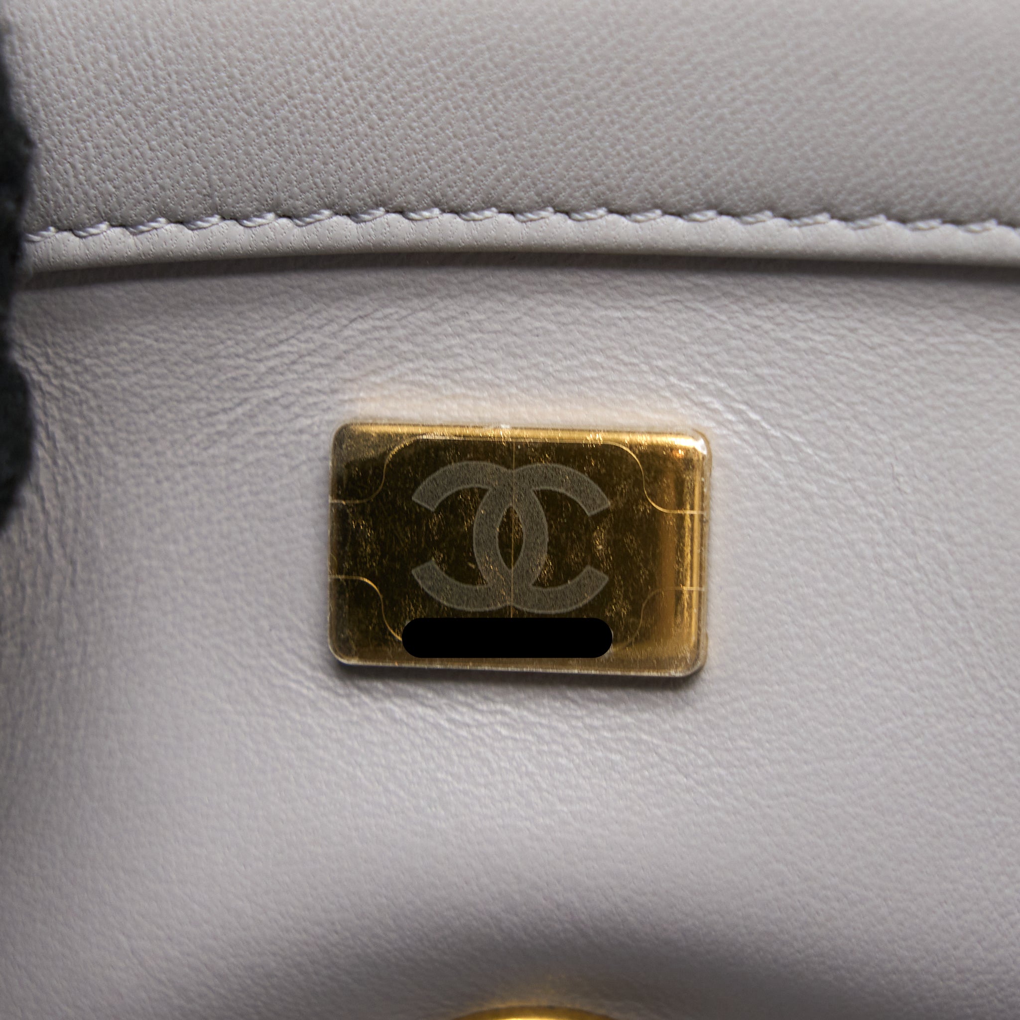 CHANEL PEARL CRUSH MINI RECTANGULAR FLAP BAG LAMBSKIN LIGHT GREY GHW (MICROCHIP)