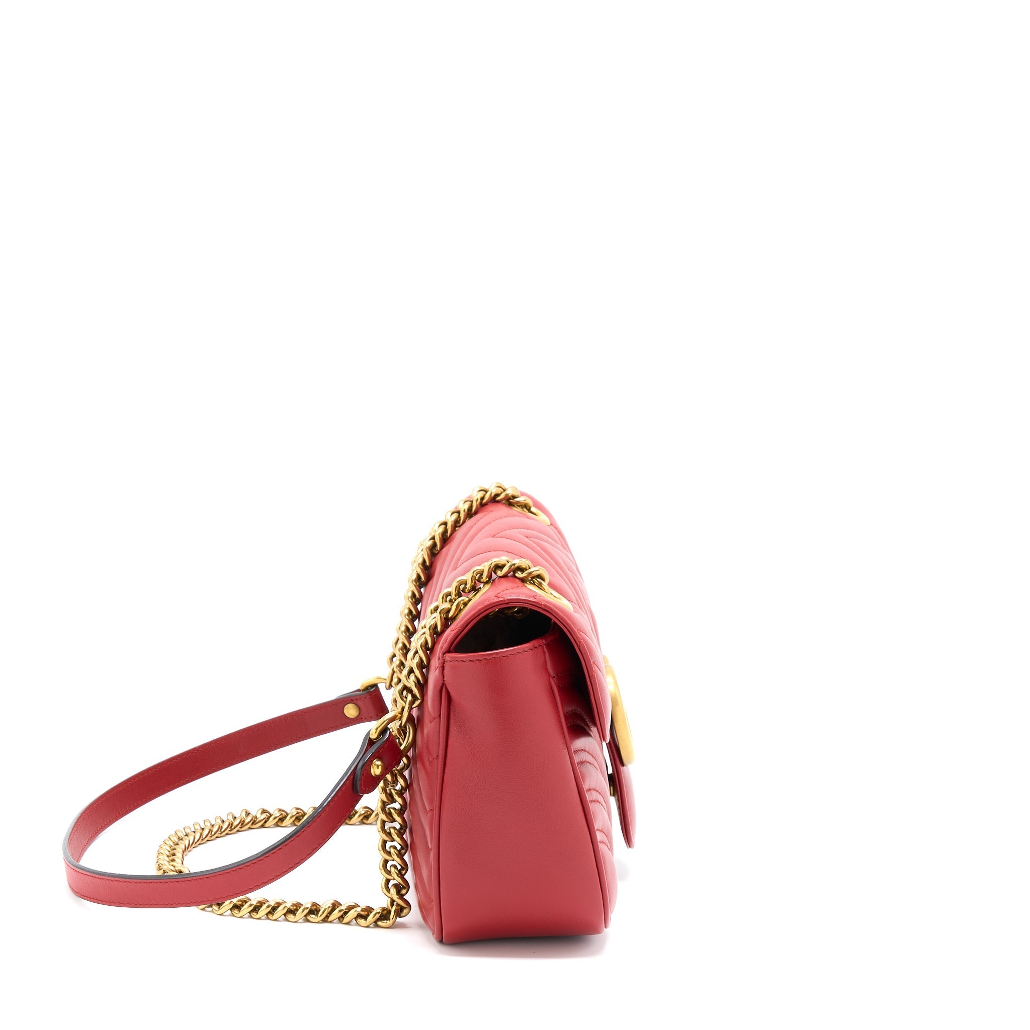 GUCCI SMALL GG MARMONT BAG RED GHW