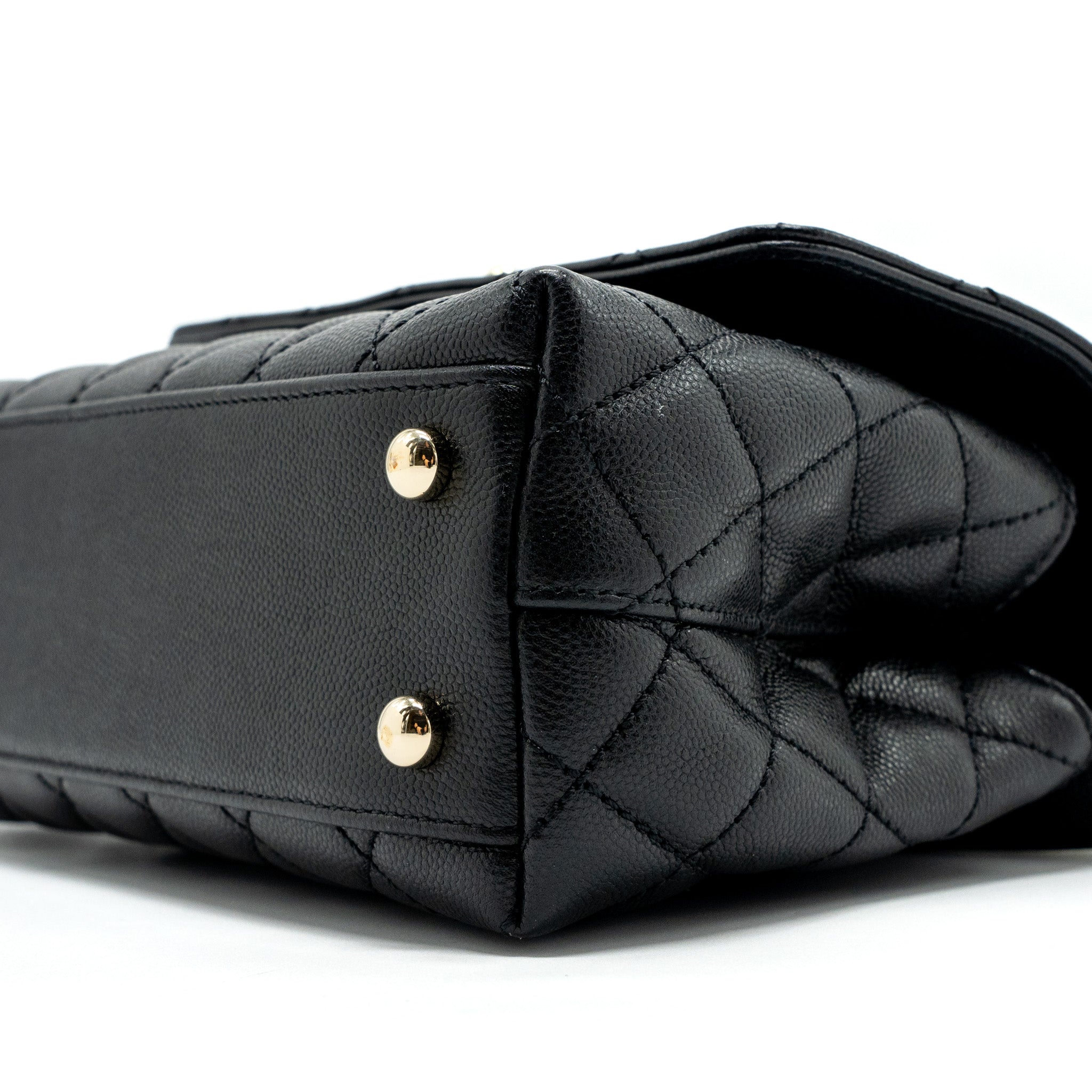 CHANEL SMALL COCO HANDLE CAVIAR BLACK LGHW (MICROCHIP)