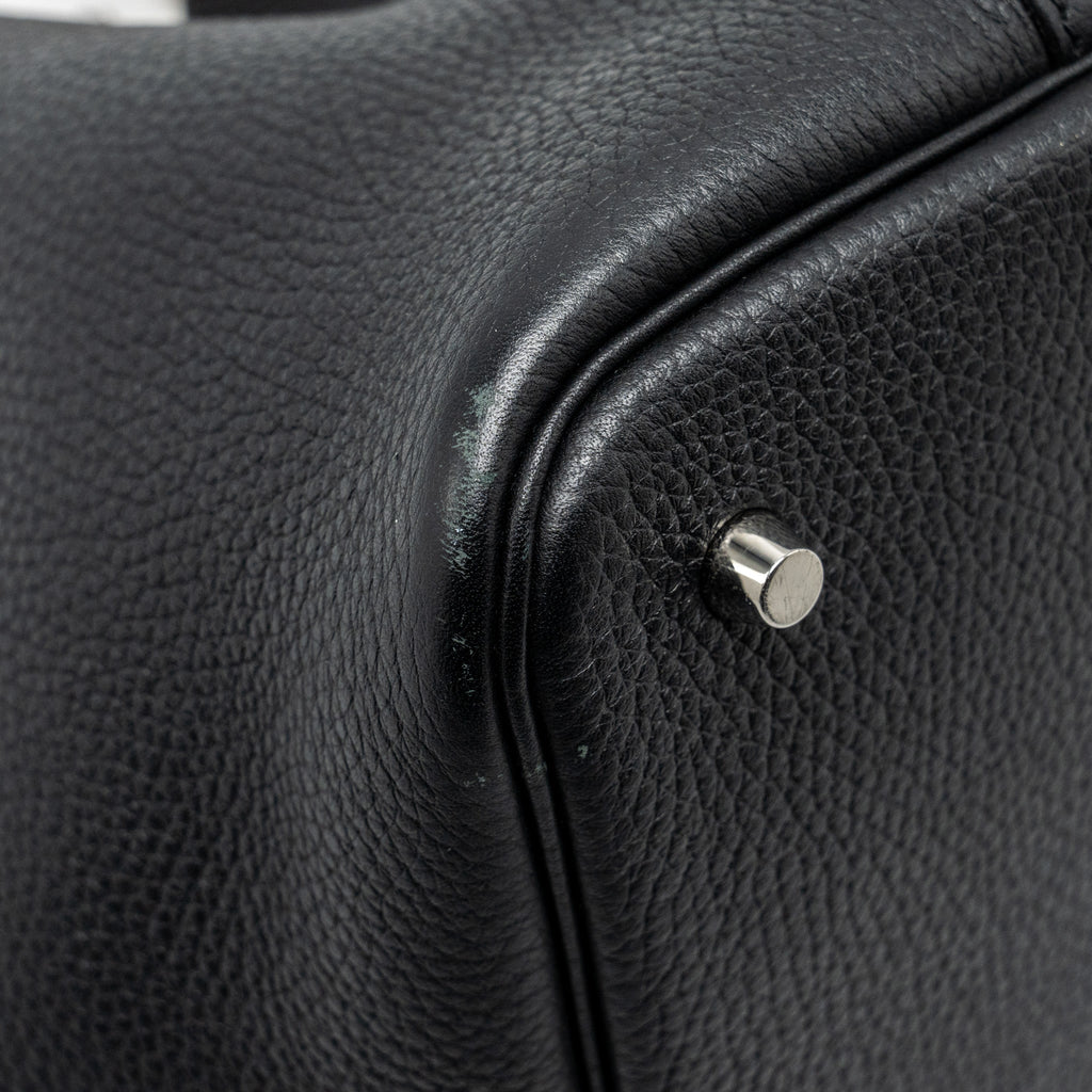 HERMES PICOTIN 22 CLEMENCE BLACK / CARAMEL SHW