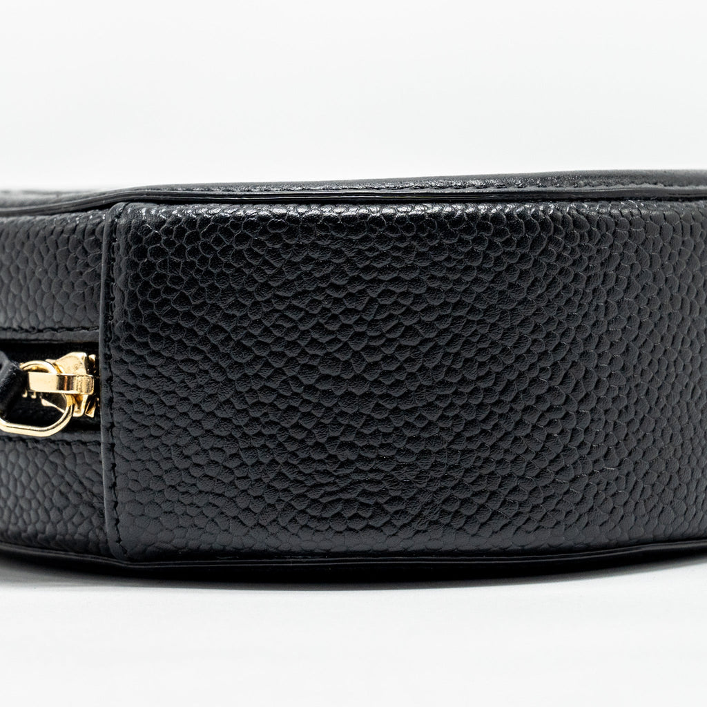 CHANEL CC FILIGREE QUILTED ROUND CROSSBODY BAG CAVIAR BLACK GHW