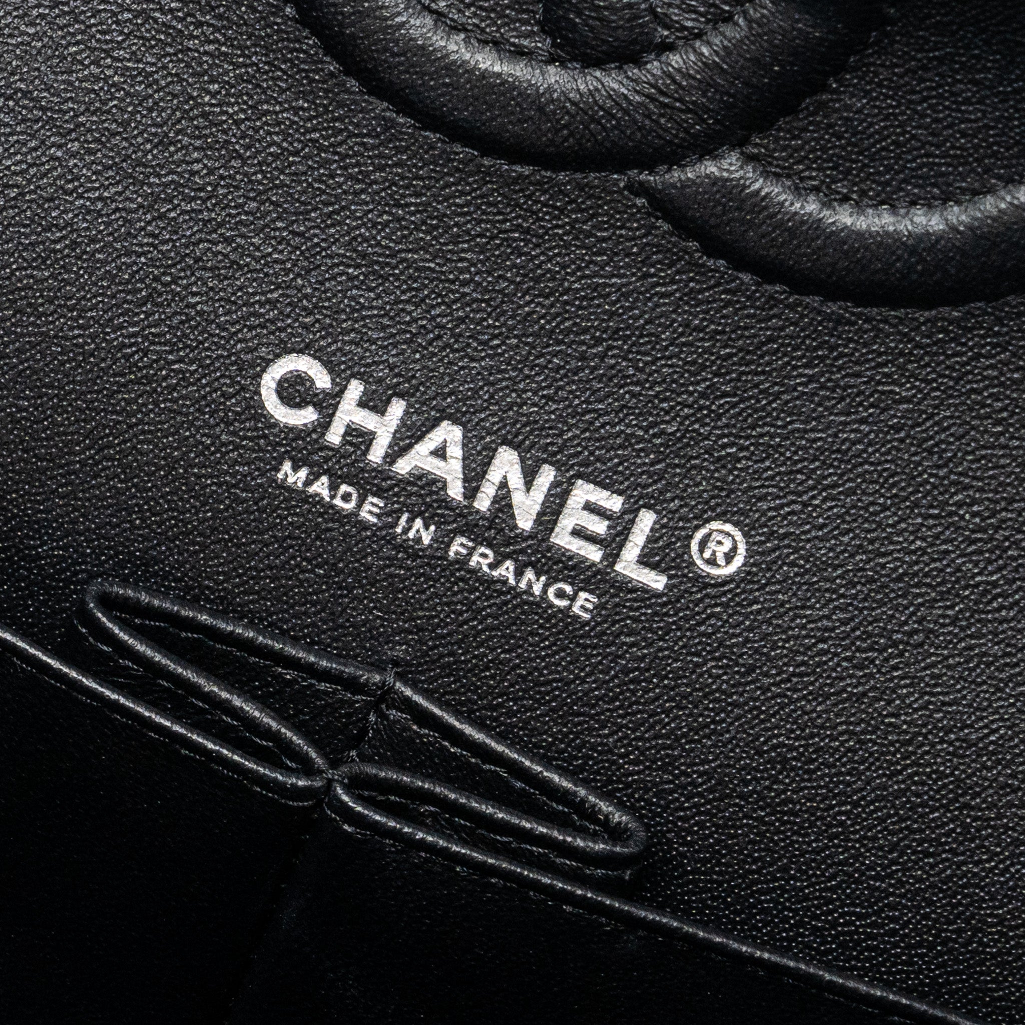 CHANEL MEDIUM CLASSIC DOUBLE FLAP BAG SHINY CALFSKIN SO BLACK