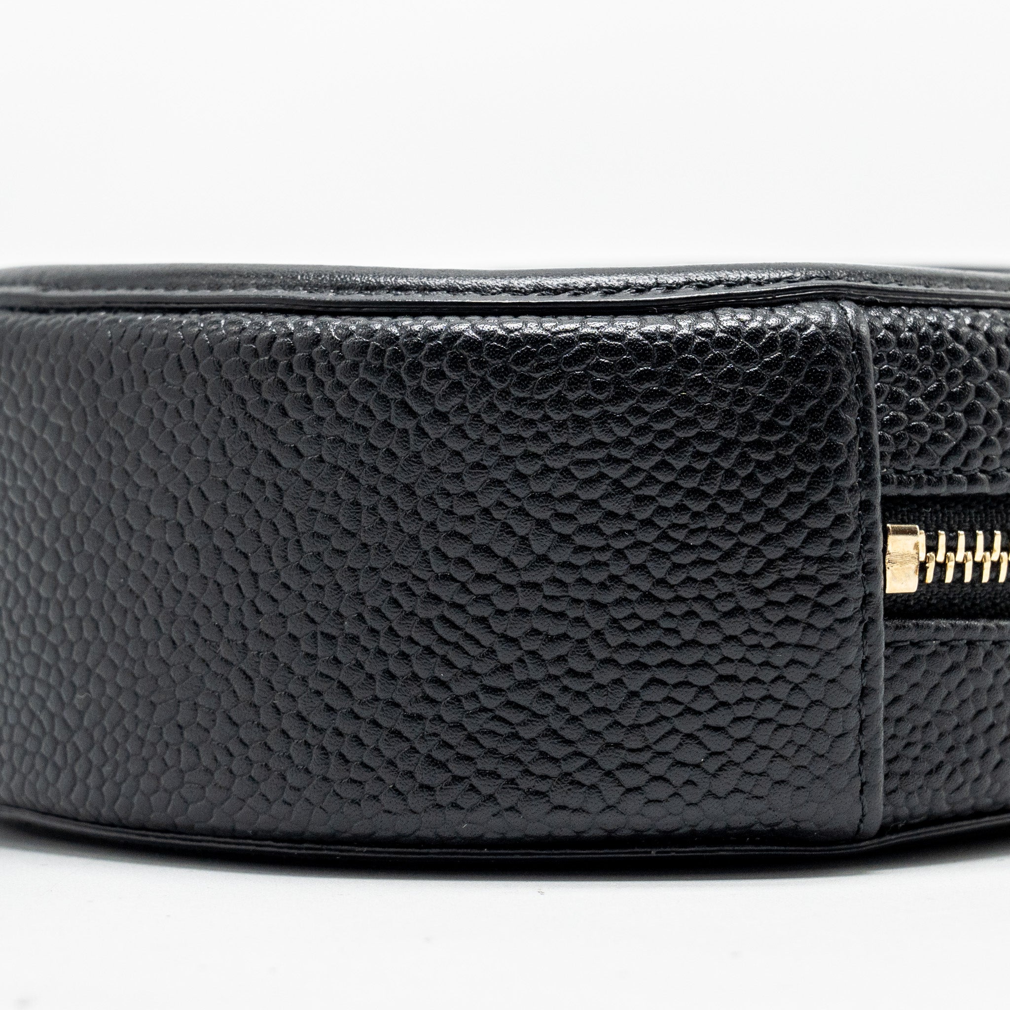 CHANEL CC FILIGREE QUILTED ROUND CROSSBODY BAG CAVIAR BLACK GHW