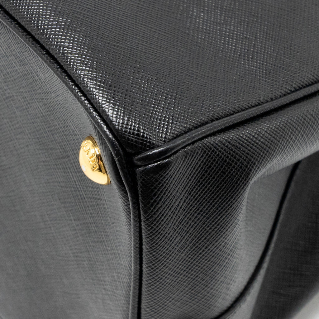 PRADA LARGE SAFFIANO TOTE BAG LEATHER BLACK GHW