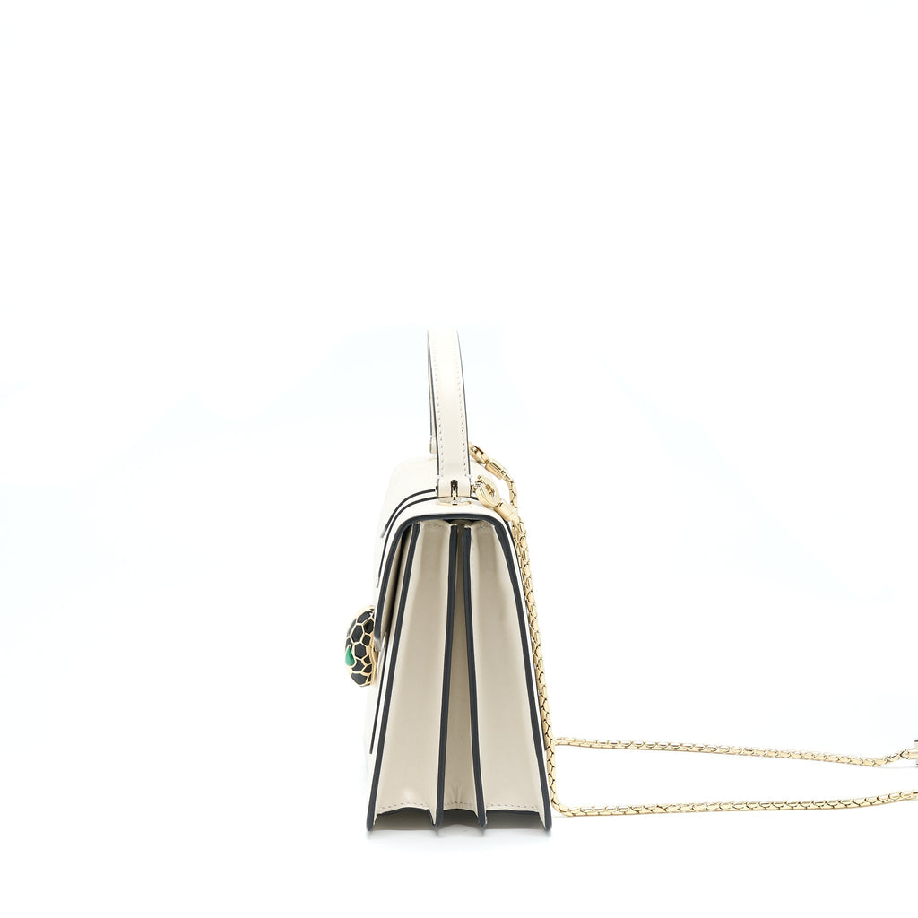 BVLGARI TOP HANDLE SERPENTI BAG WHITE