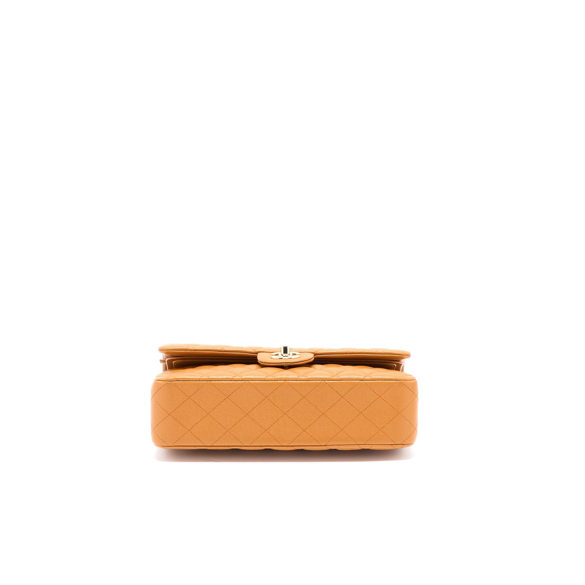 CHANEL MEDIUM CLASSIC DOUBLE FLAP BAG CAVIAR CARAMEL LGHW (MICROCHIP)