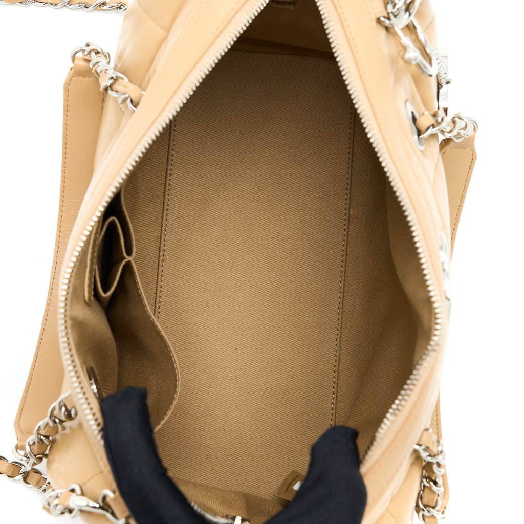 CHANEL BOWLING BAG AGED CALFSKIN BEIGE SHW