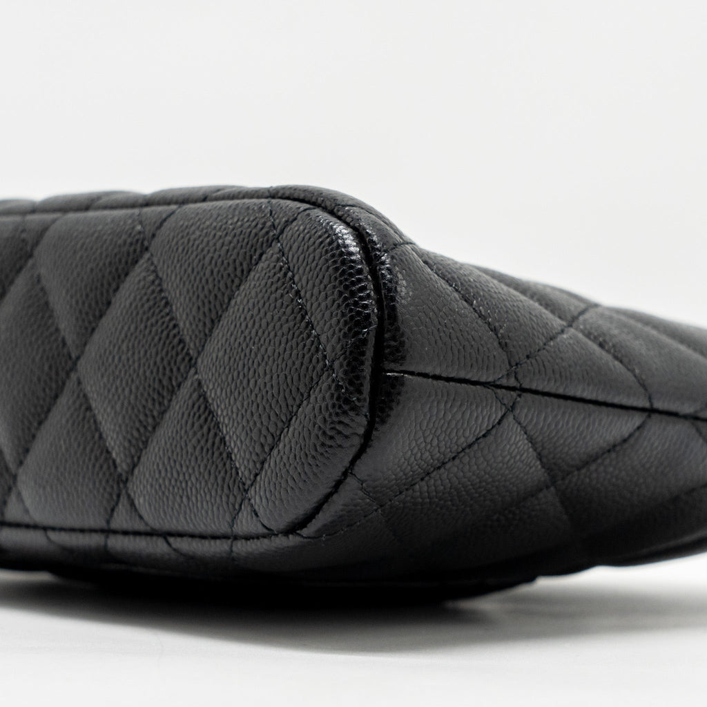 CHANEL CLASSIC CC CLUTCH WITH CHAIN CAVIAR BLACK LGHW (MICROCHIP)