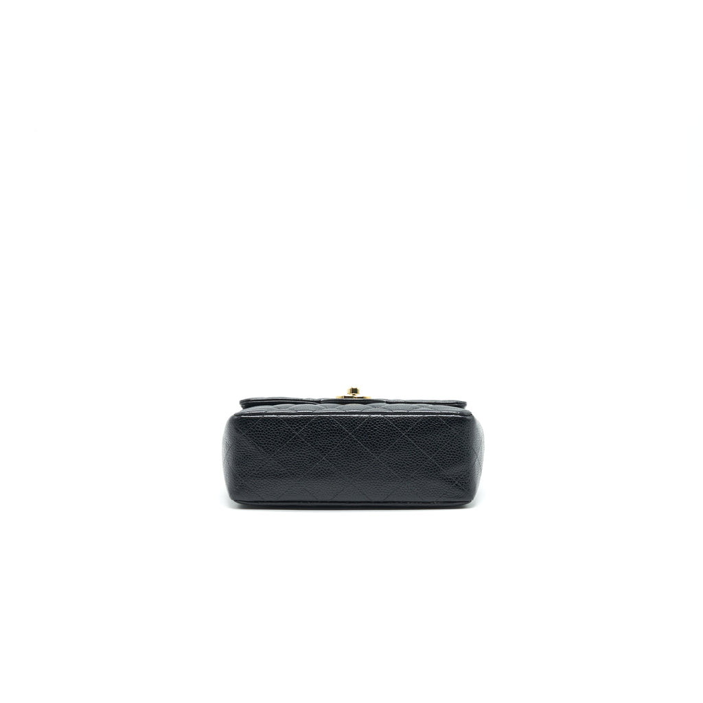 CHANEL VINTAGE MINI SQUARE FLAP BAG CAVIAR BLACK GHW