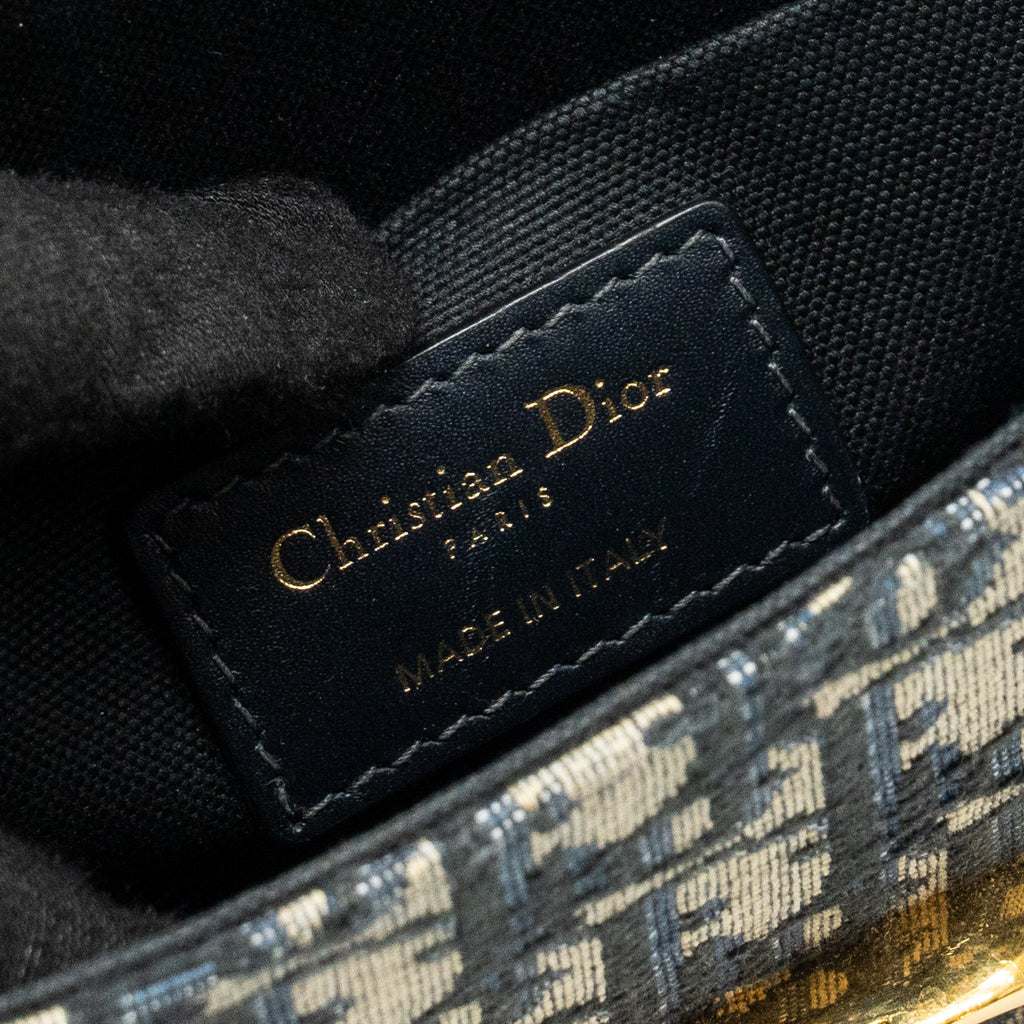 DIOR 30 MONTAIGNE BOX BLUE OBLIQUE JACQUARD GHW