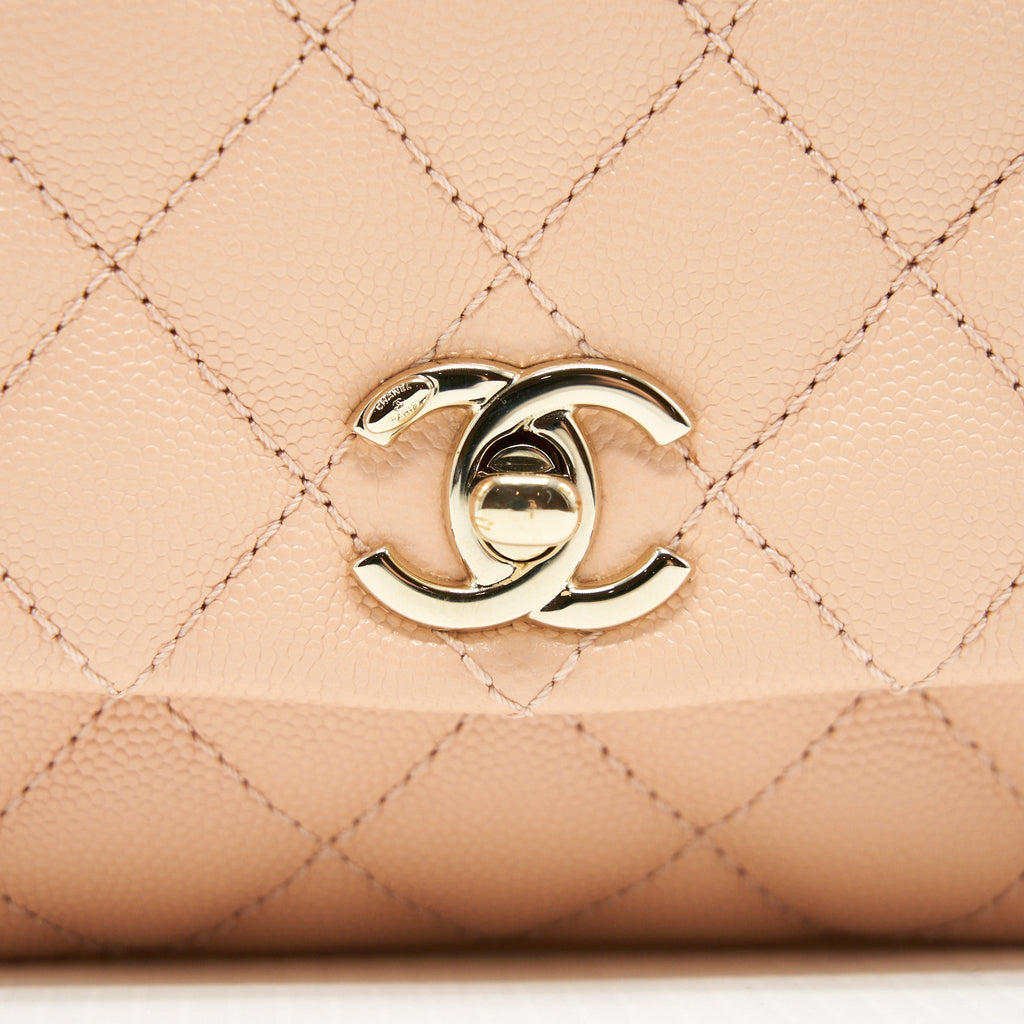 CHANEL EXTRA MINI COCO HANDLE 20CM CAVIAR LIGHT PINK LGHW