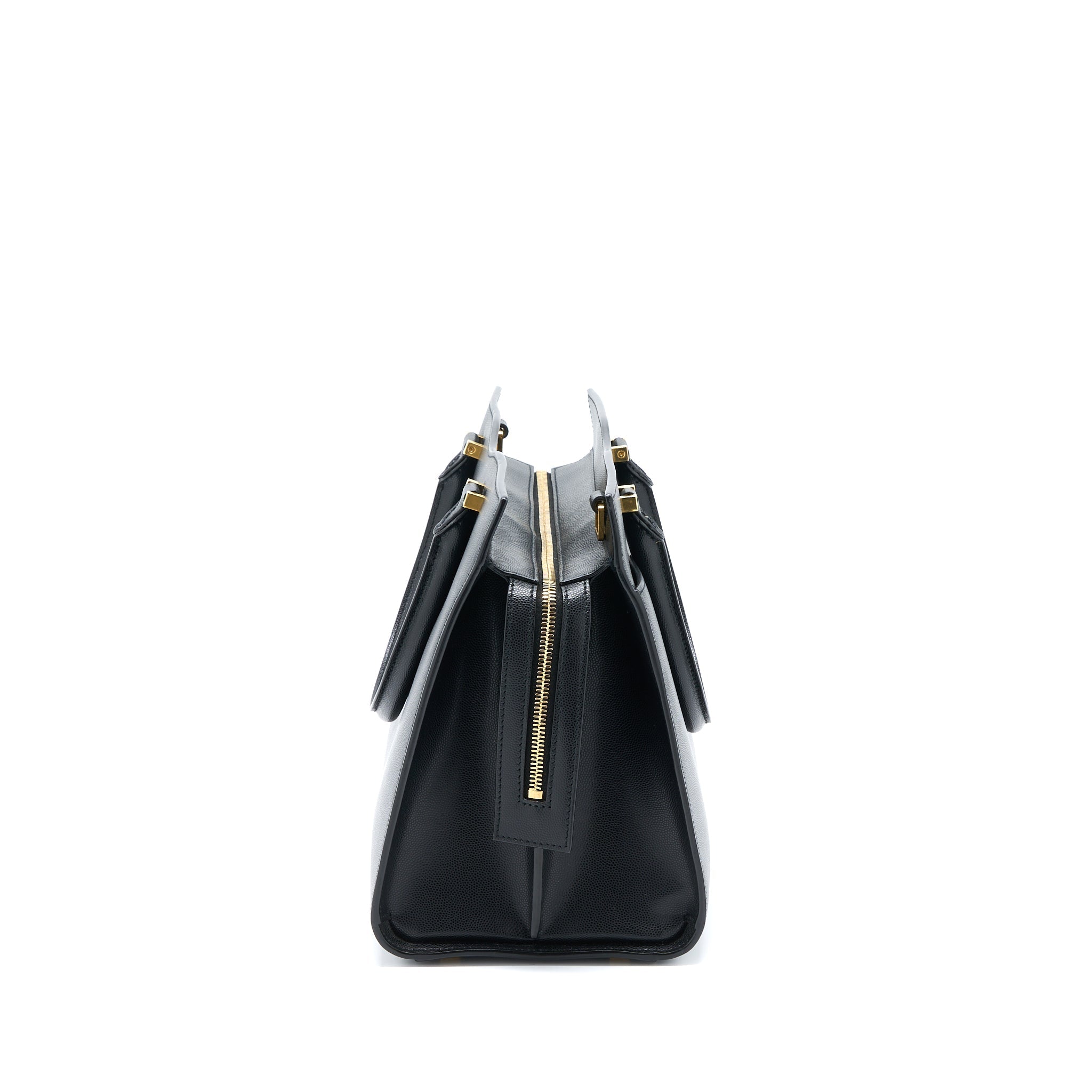 SAINT LAURENT/YSL MEDIUM UPTOWN TOTE BAG CALFSKIN BLACK GHW
