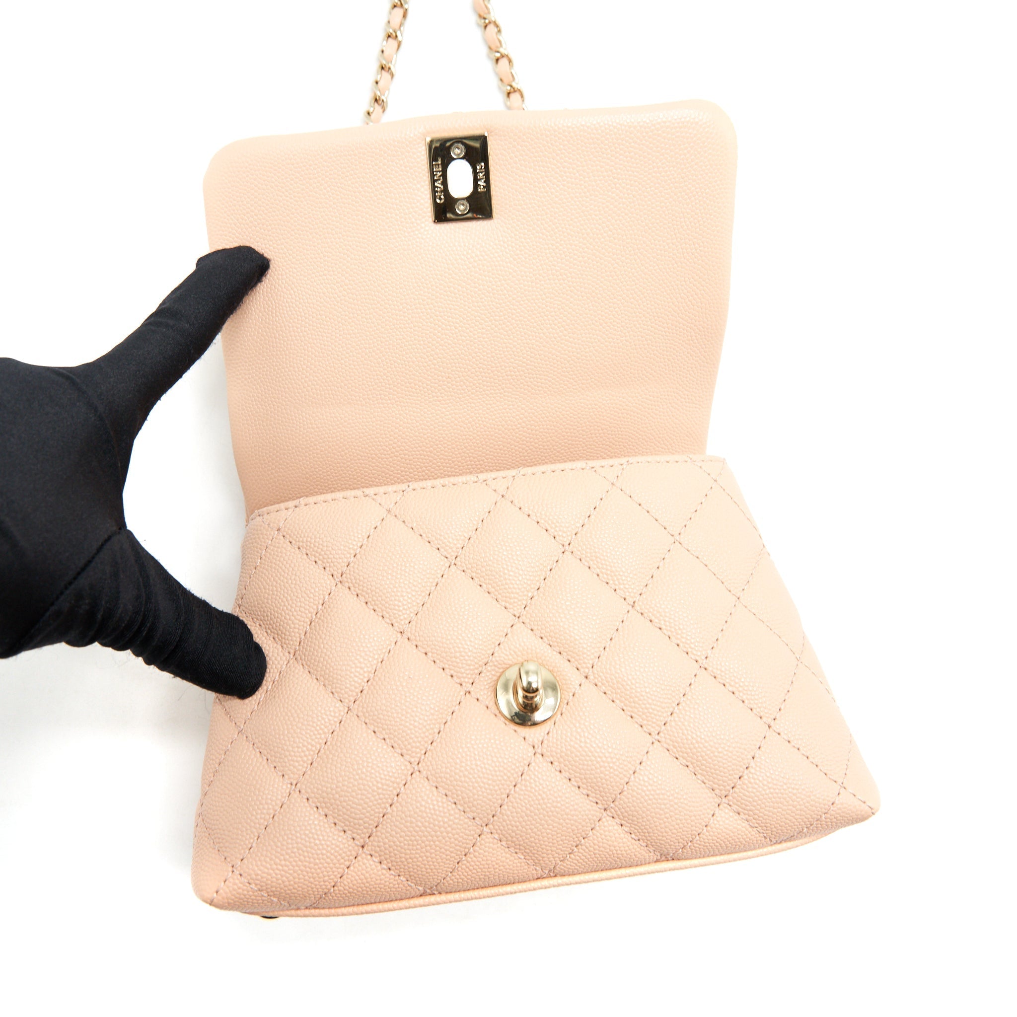 CHANEL EXTRA MINI COCO HANDLE 20CM CAVIAR LIGHT PINK LGHW