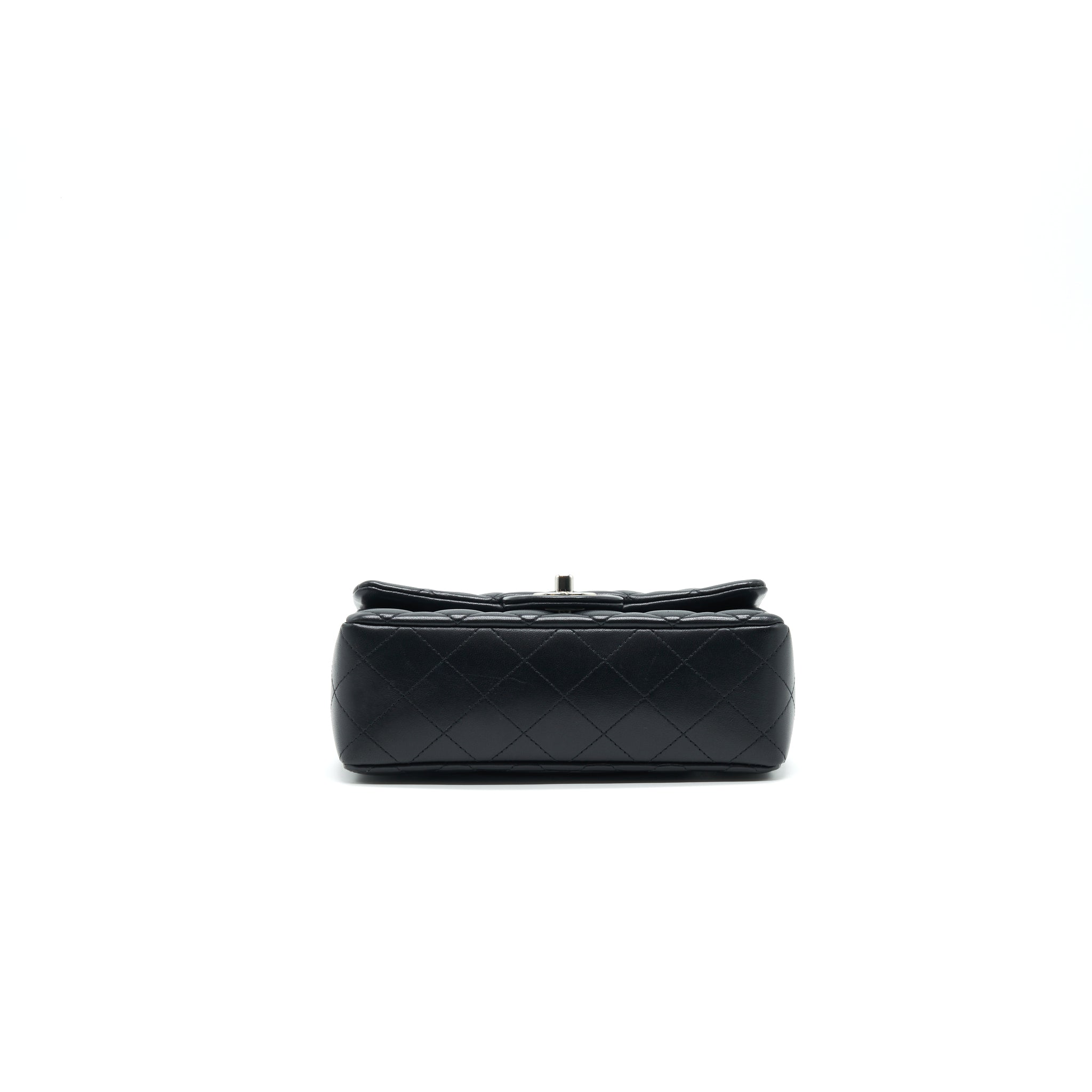 CHANEL LAMBSKIN RECTANGULAR MINI FLAP BAG IN BLACK SHW