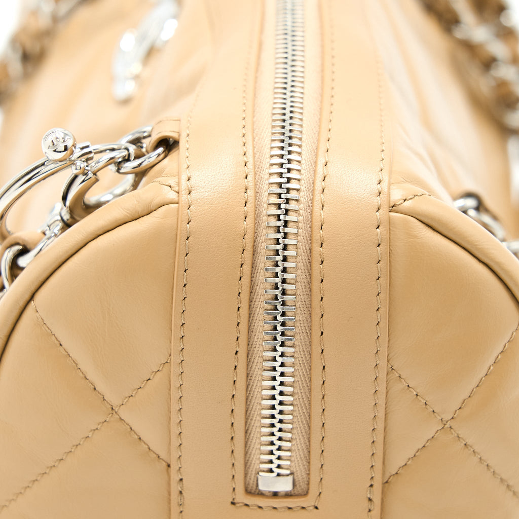 CHANEL BOWLING BAG AGED CALFSKIN BEIGE SHW