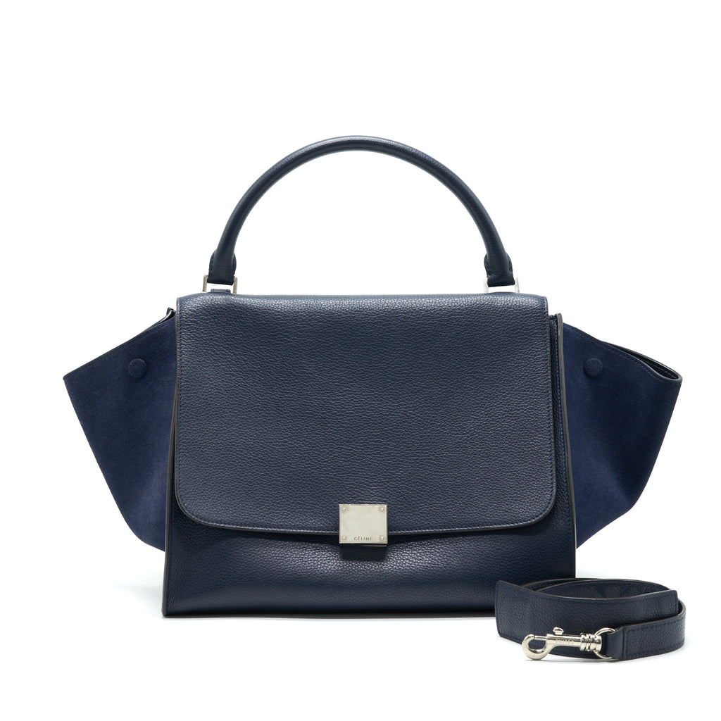 CELINE TRAPEZE BAG NAVY WITH SHW
