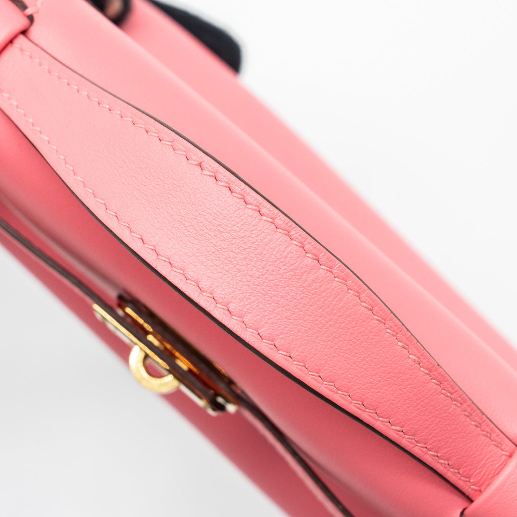 HERMES KELLY POCHETTE SWIFT ROSE AZALEE GHW