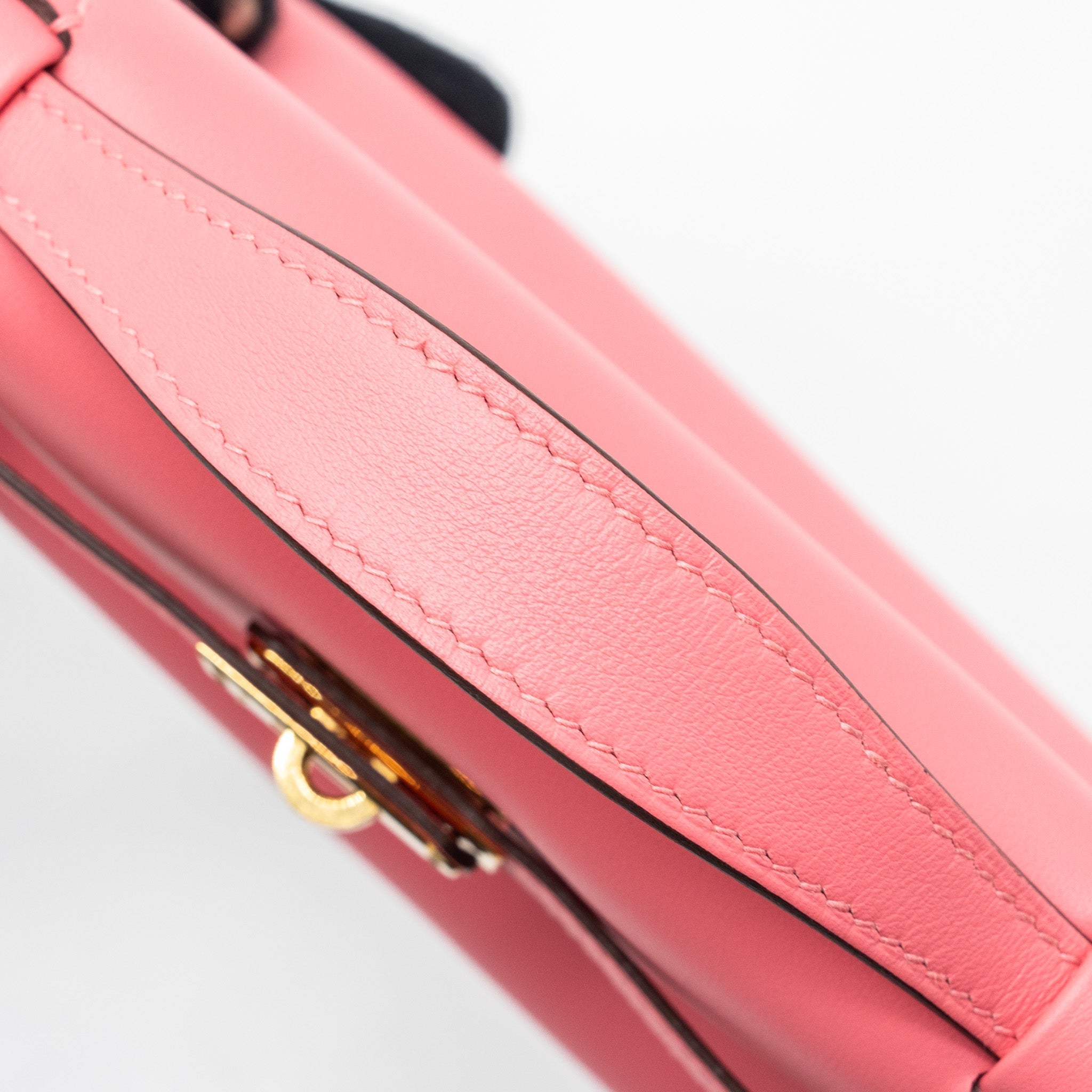 HERMES KELLY POCHETTE SWIFT ROSE AZALEE GHW