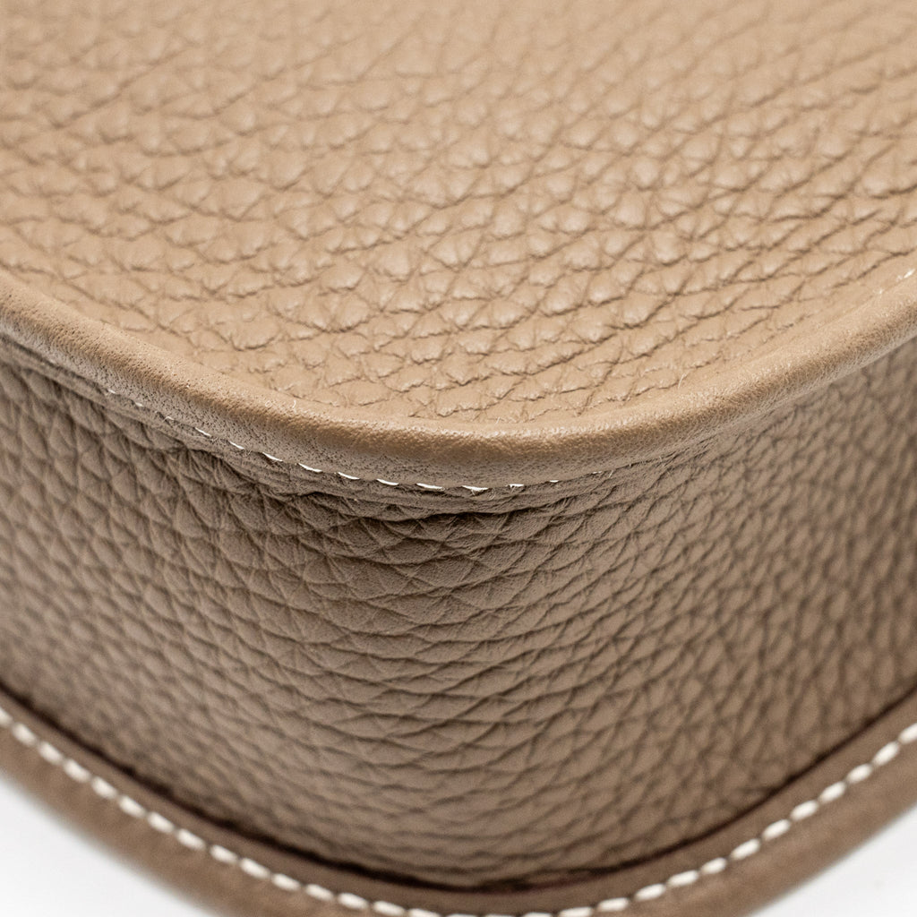 HERMES MINI EVELYN CLEMENCE ETOUPE/BLUE INDIGO GHW