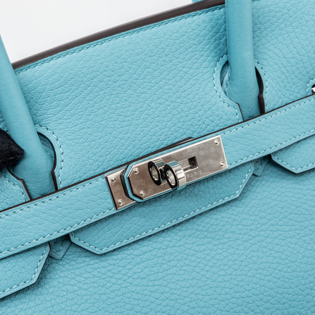 HERMES BIRKIN 30 CLEMENCE 3Z BLUE SAINT CYR SHW