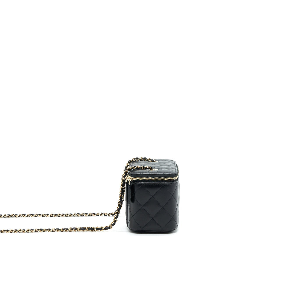 CHANEL SMALL LONG VANITY LAMBSKIN BLACK