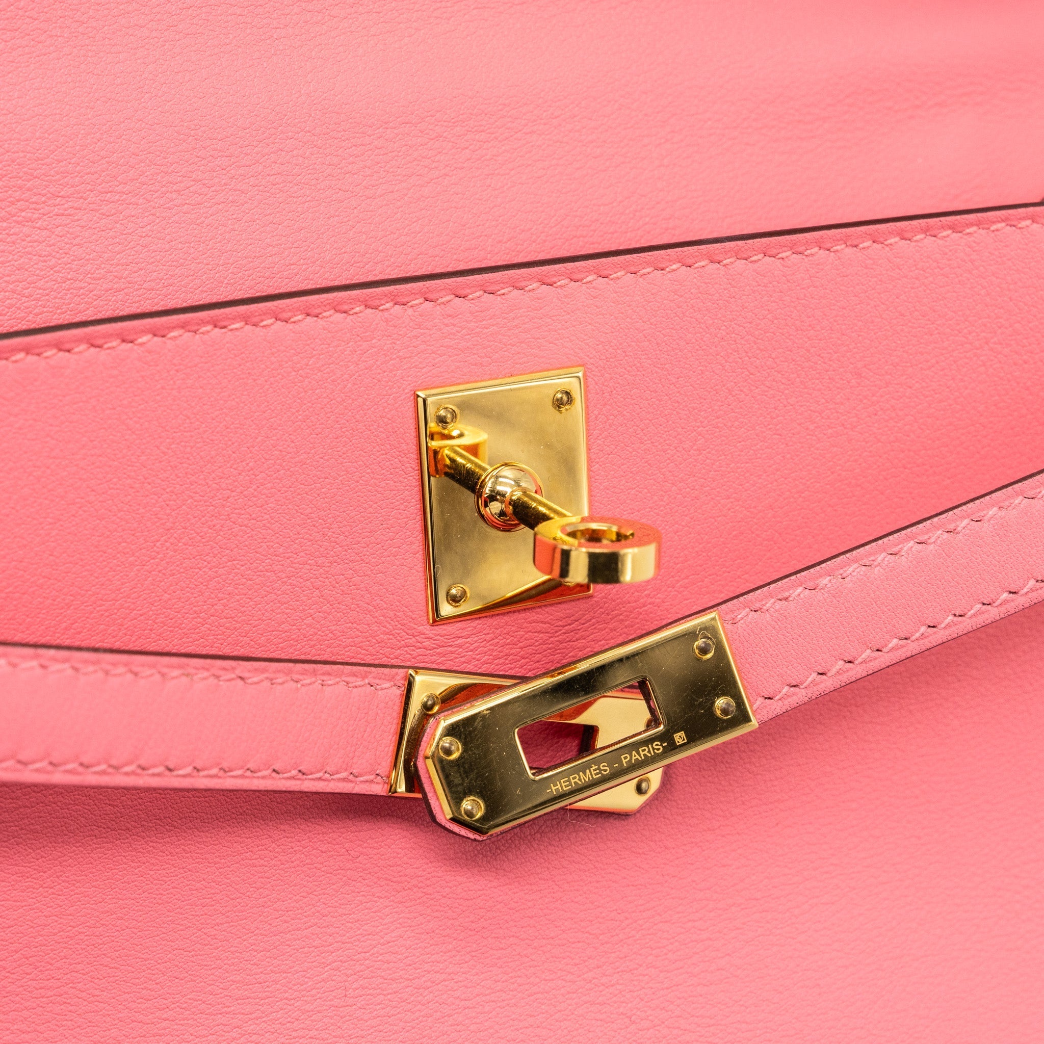 HERMES KELLY POCHETTE SWIFT ROSE AZALEE GHW