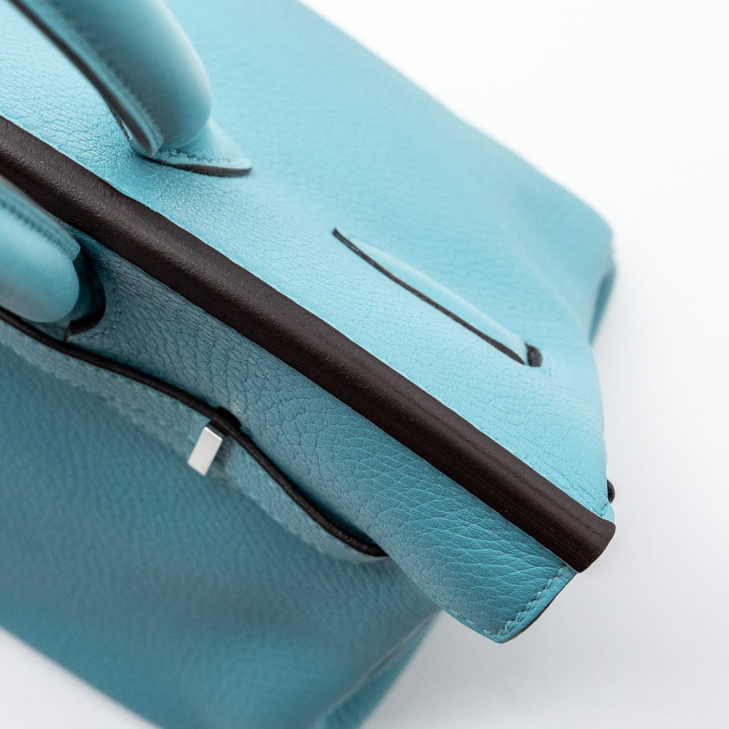HERMES BIRKIN 30 CLEMENCE 3Z BLUE SAINT CYR SHW