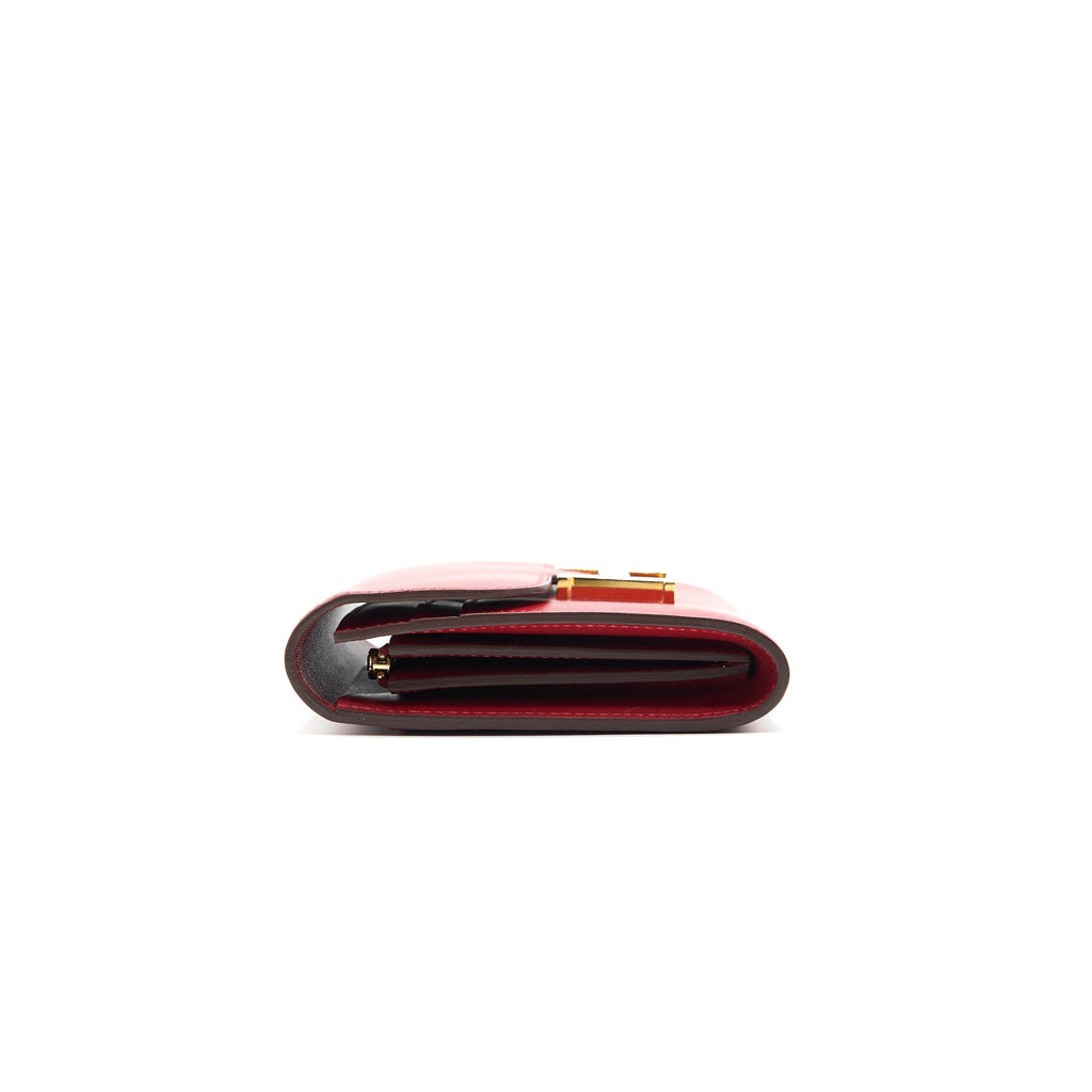 HERMES MINI CONSTANCE WALLET RED WITH GHW