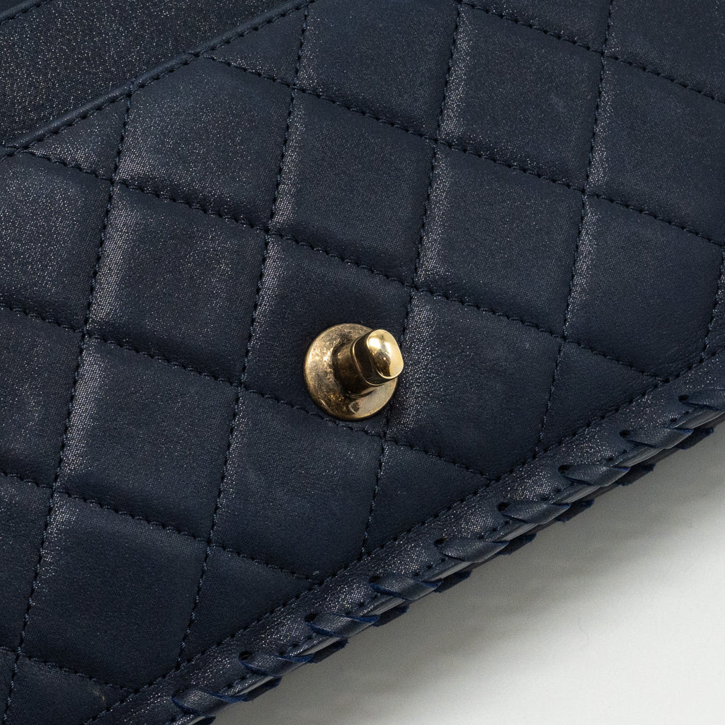 CHANEL SEASONAL FLAP BAG CALFSKIN NAVY GHW
