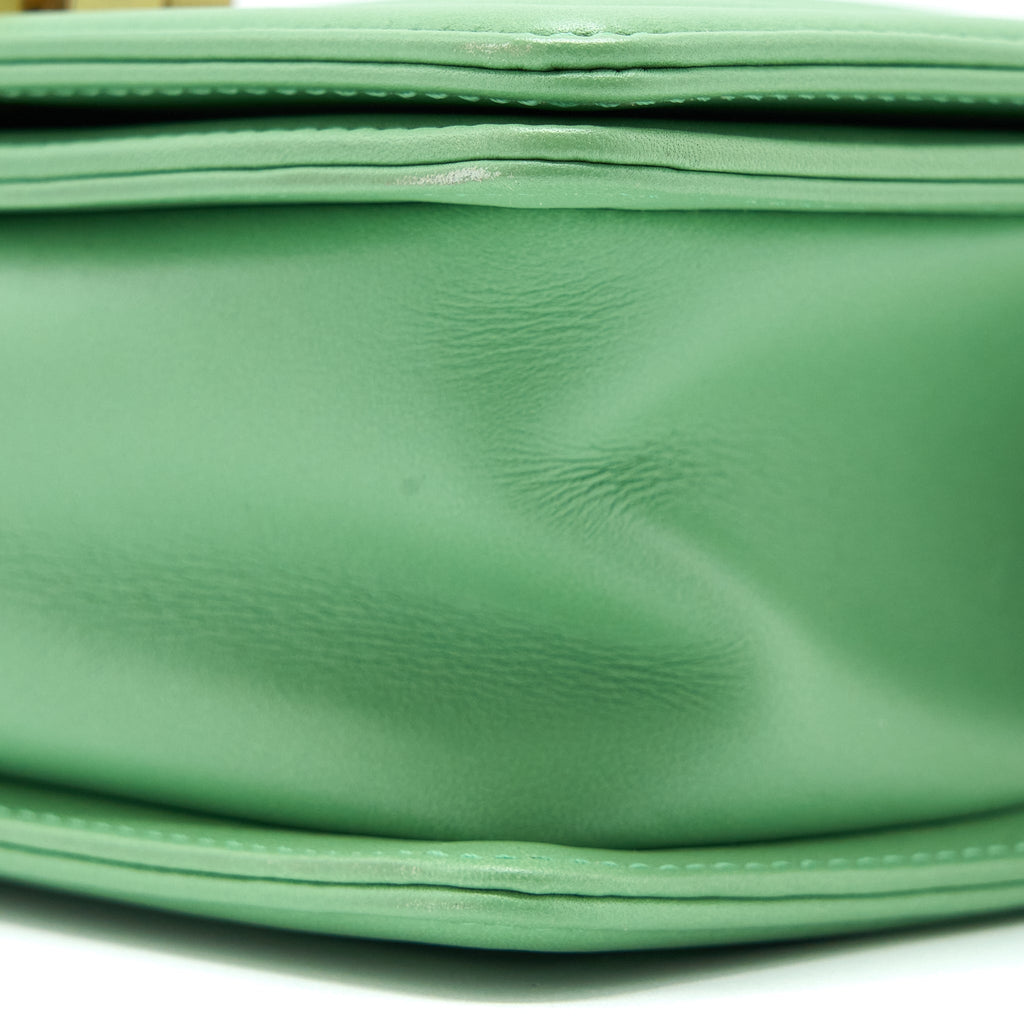 CHANEL SMALL BOY BAG CALFSKIN GREEN GHW
