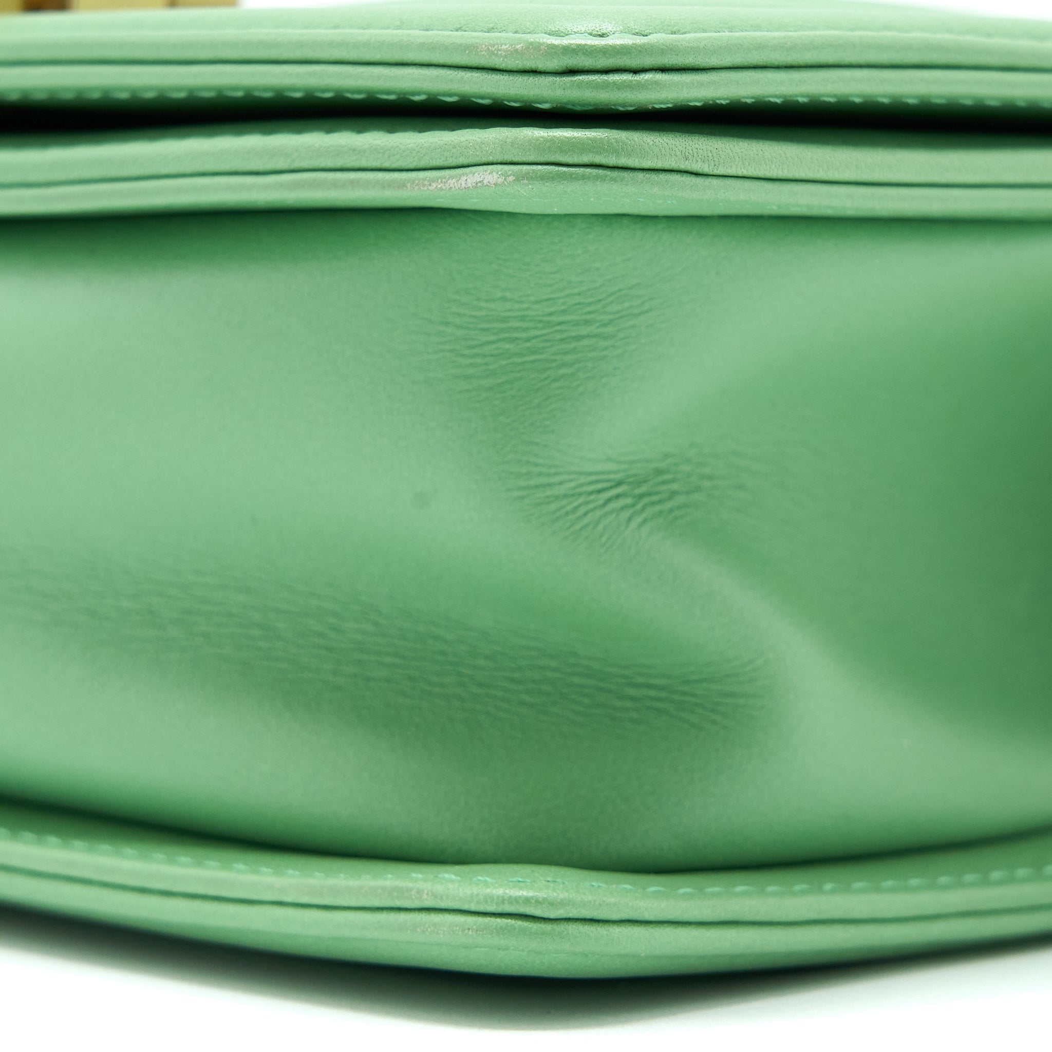 CHANEL SMALL BOY BAG CALFSKIN GREEN GHW