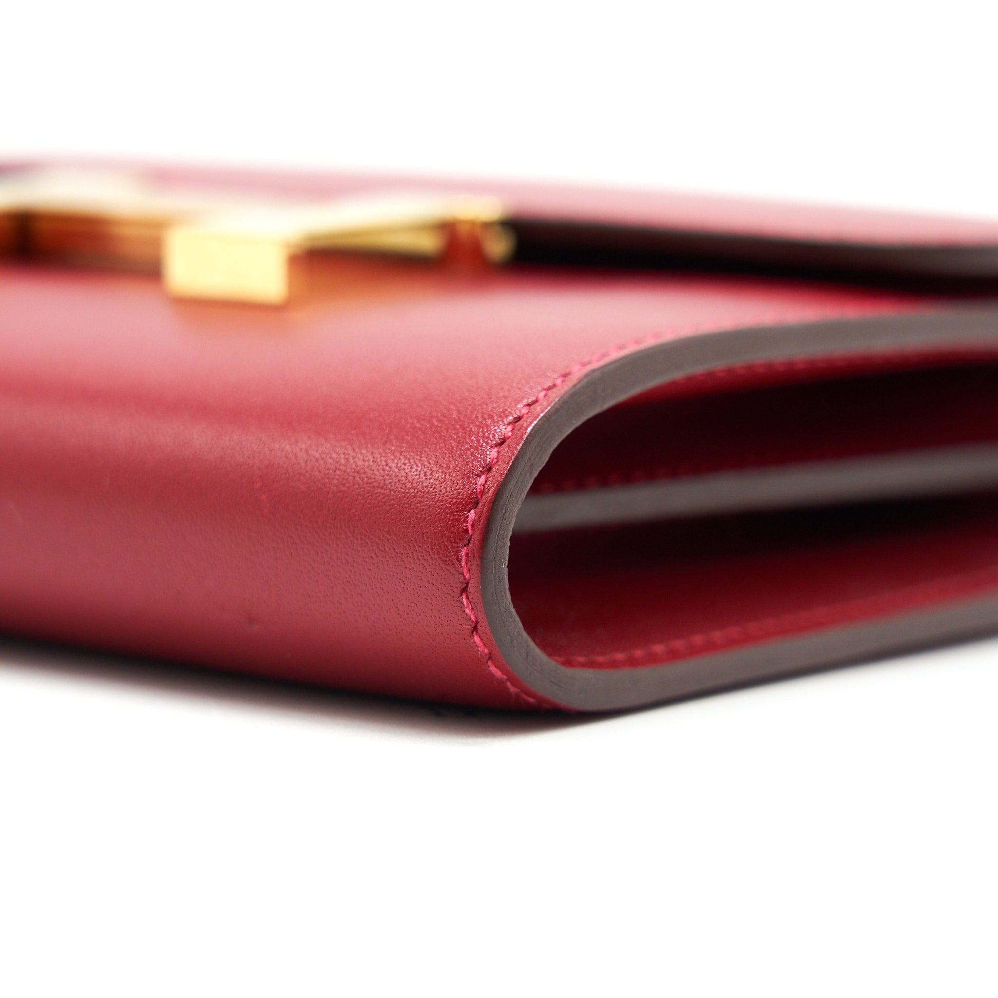 HERMES MINI CONSTANCE WALLET RED WITH GHW