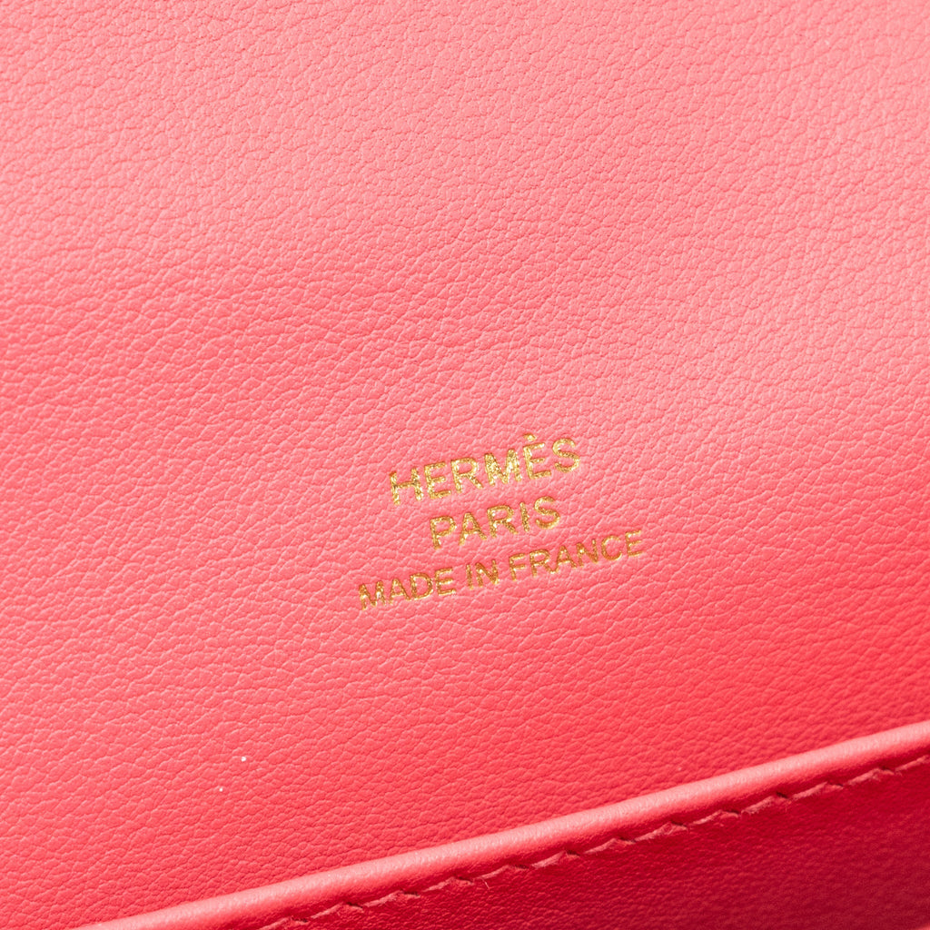 HERMES KELLY POCHETTE SWIFT ROSE AZALEE GHW