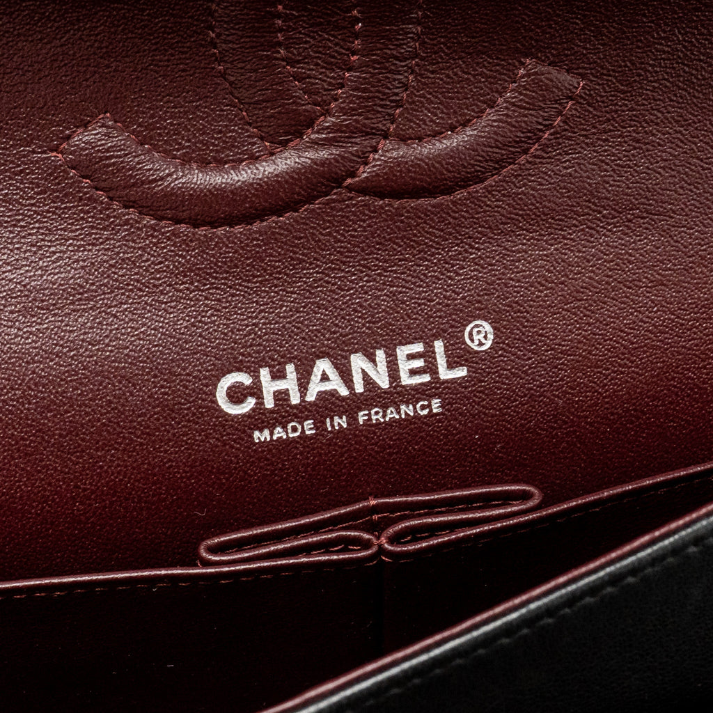 CHANEL MEDIUM CLASSIC DOUBLE FLAP BAG LAMBSKIN BLACK SHW