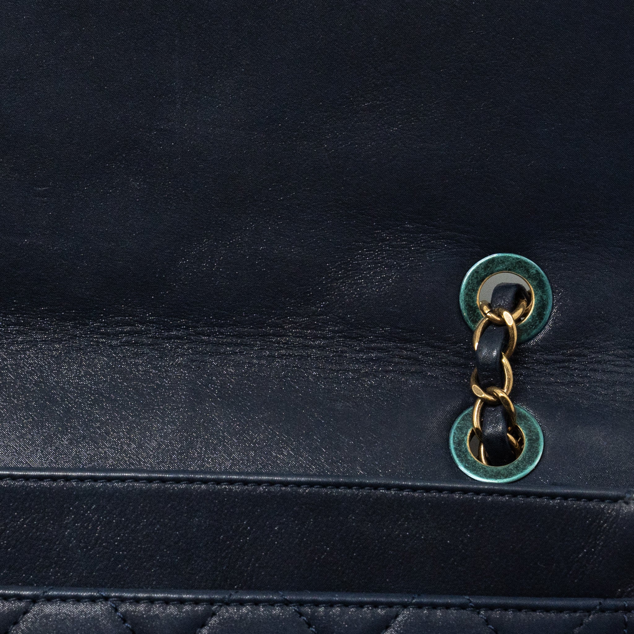 CHANEL SEASONAL FLAP BAG CALFSKIN NAVY GHW