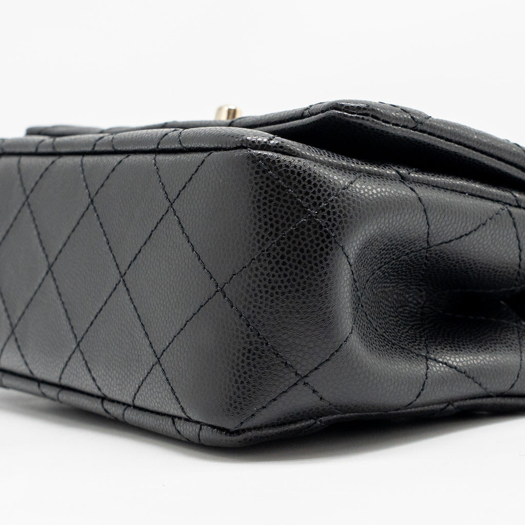 CHANEL 25S MINI COCO CRUSH HANDLE BAG CAVIAR BLACK LGHW (MICROCHIP)