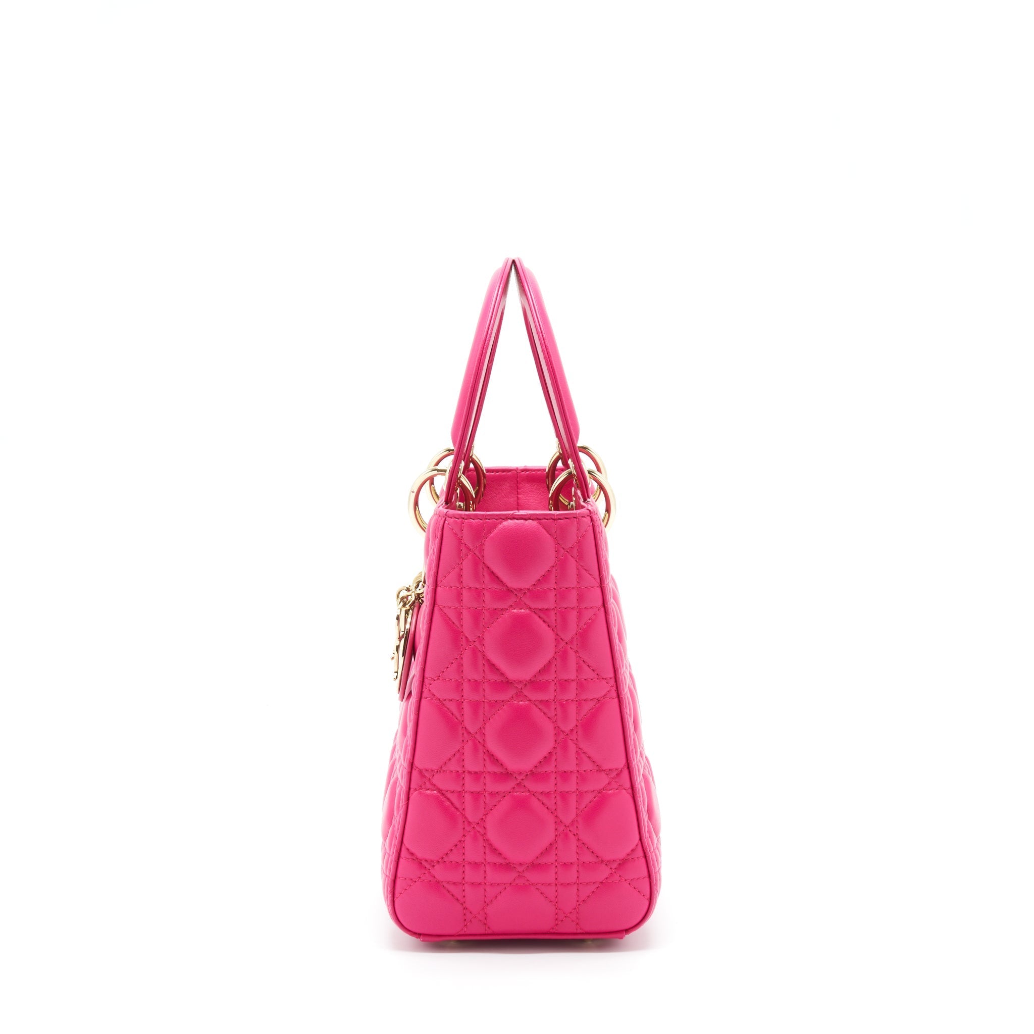 DIOR LADY DIOR MEDIUM LAMBSKIN PINK GHW
