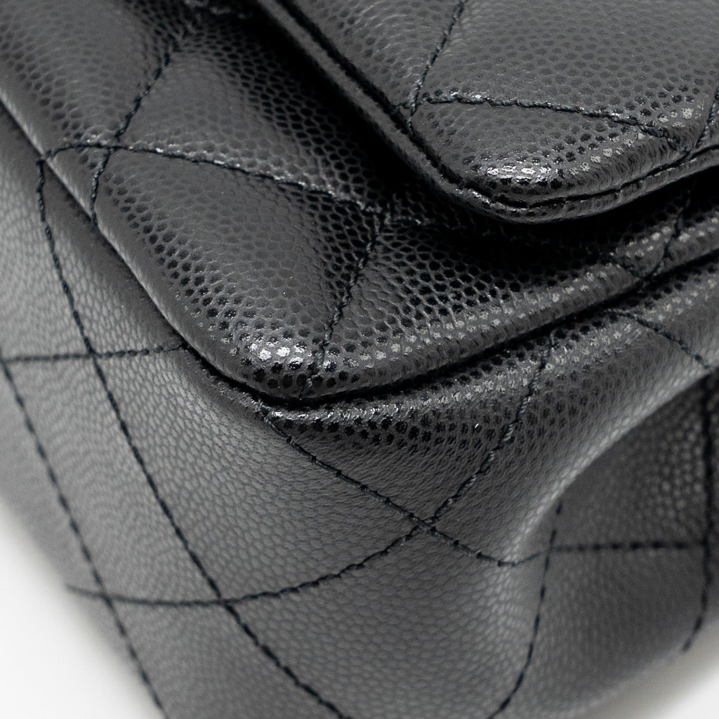 CHANEL 25S MINI COCO CRUSH HANDLE BAG CAVIAR BLACK LGHW (MICROCHIP)