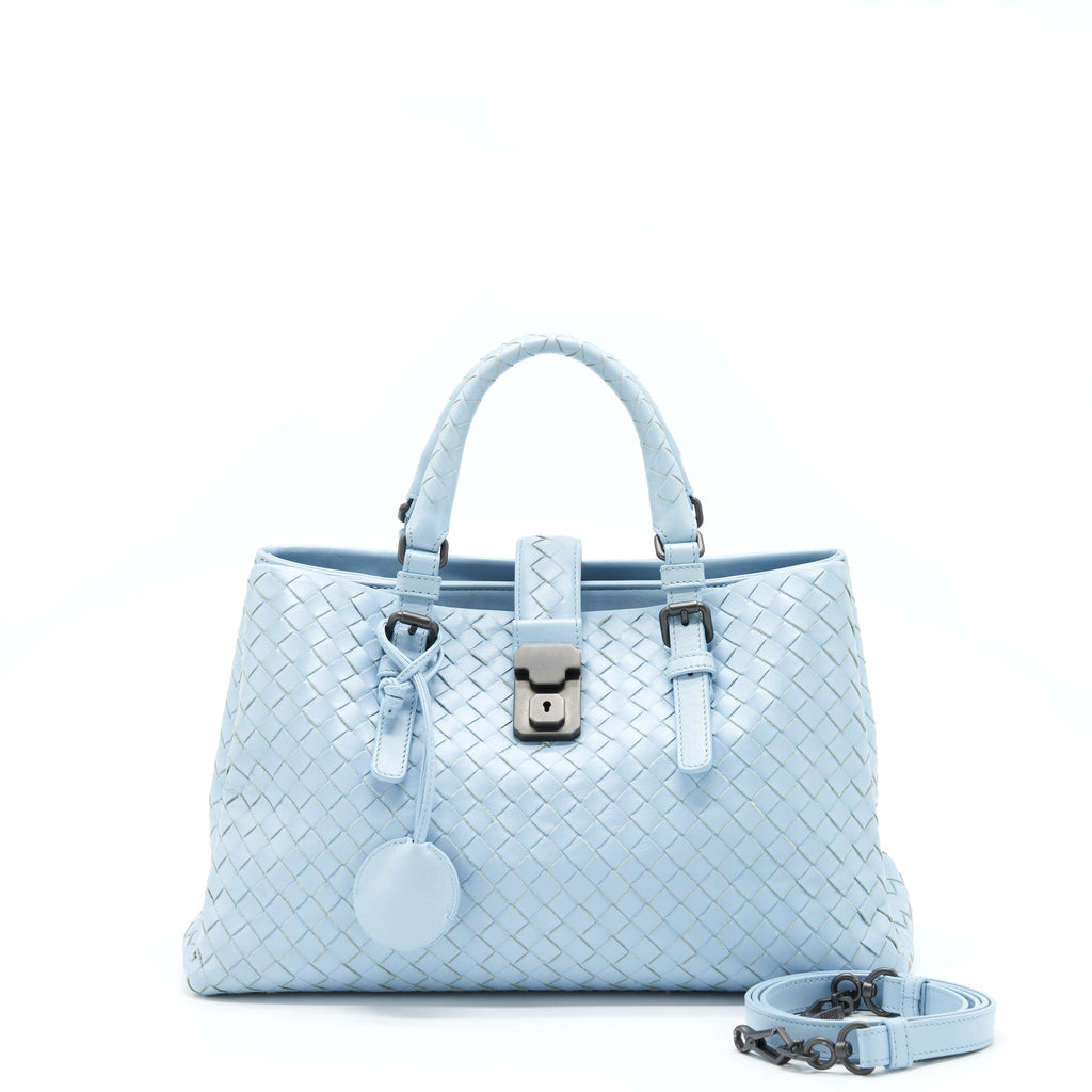 BOTTEGA VENETA ROMA TOTE BAG LAMBSKIN LIGHT BLUE