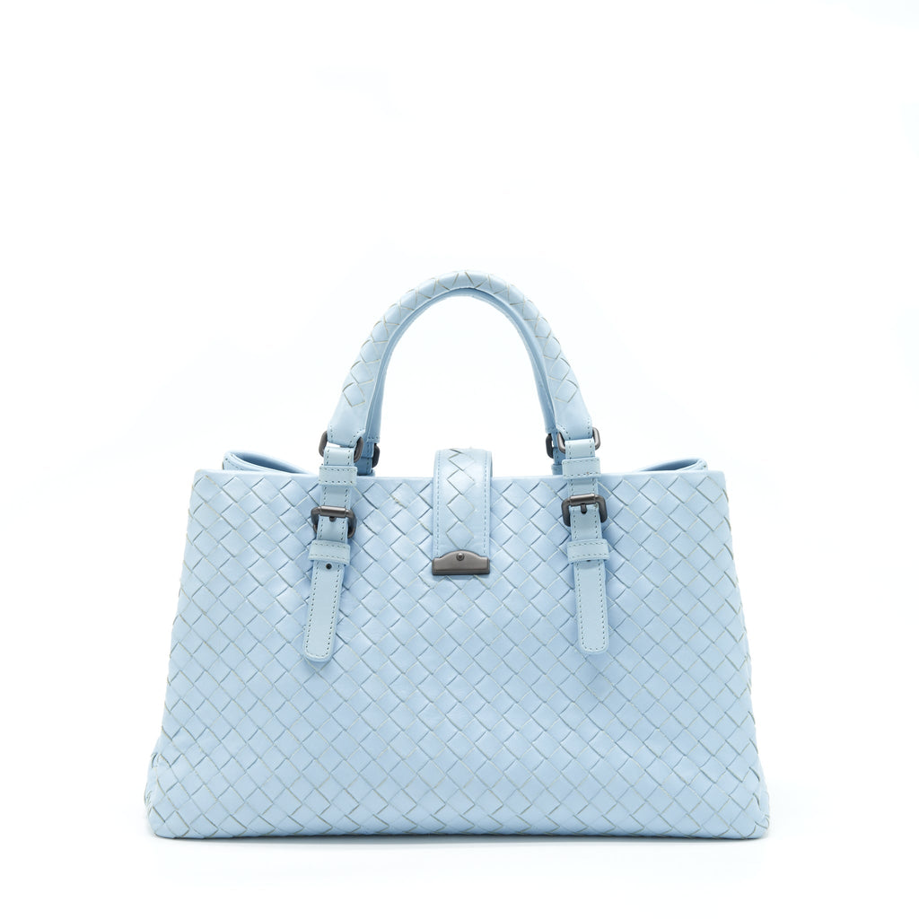 BOTTEGA VENETA ROMA TOTE BAG LAMBSKIN LIGHT BLUE