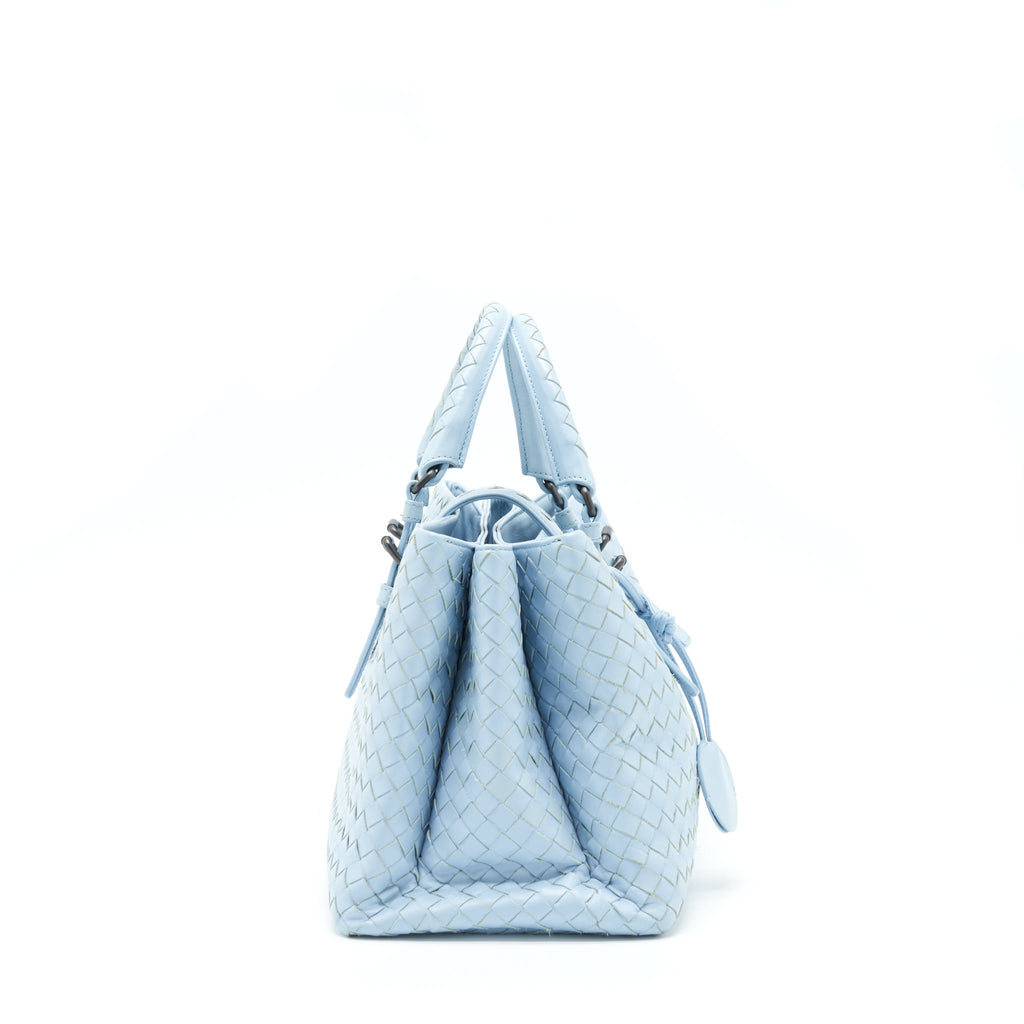 BOTTEGA VENETA ROMA TOTE BAG LAMBSKIN LIGHT BLUE